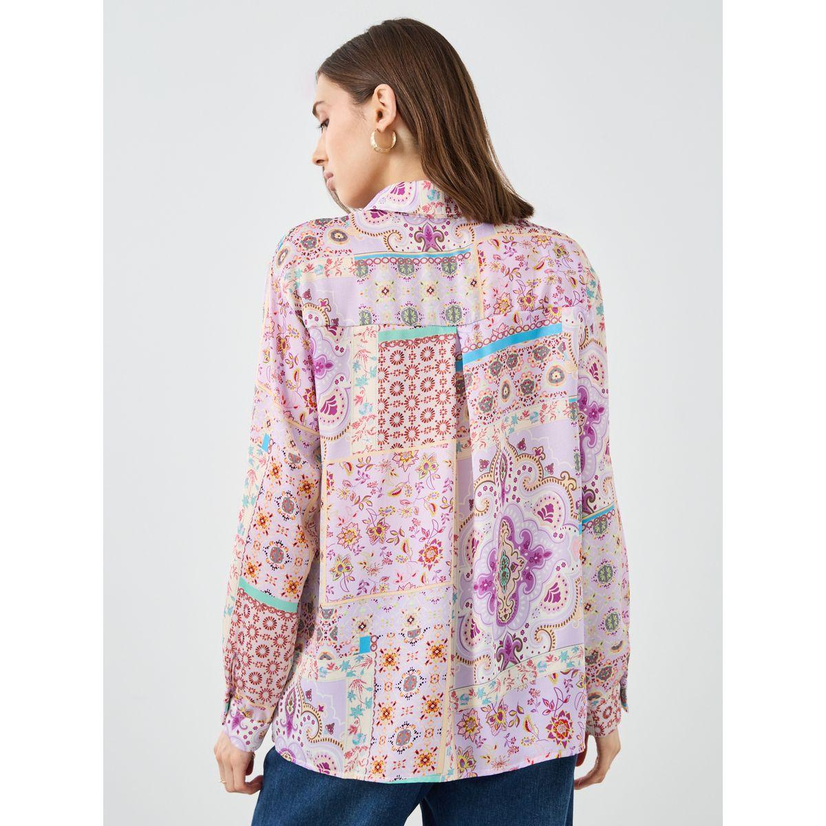 قميص مطبع بالكامل مع أكمام طويلة وأزرار-women-clothing-shirtsandblouses-shirts-image-1