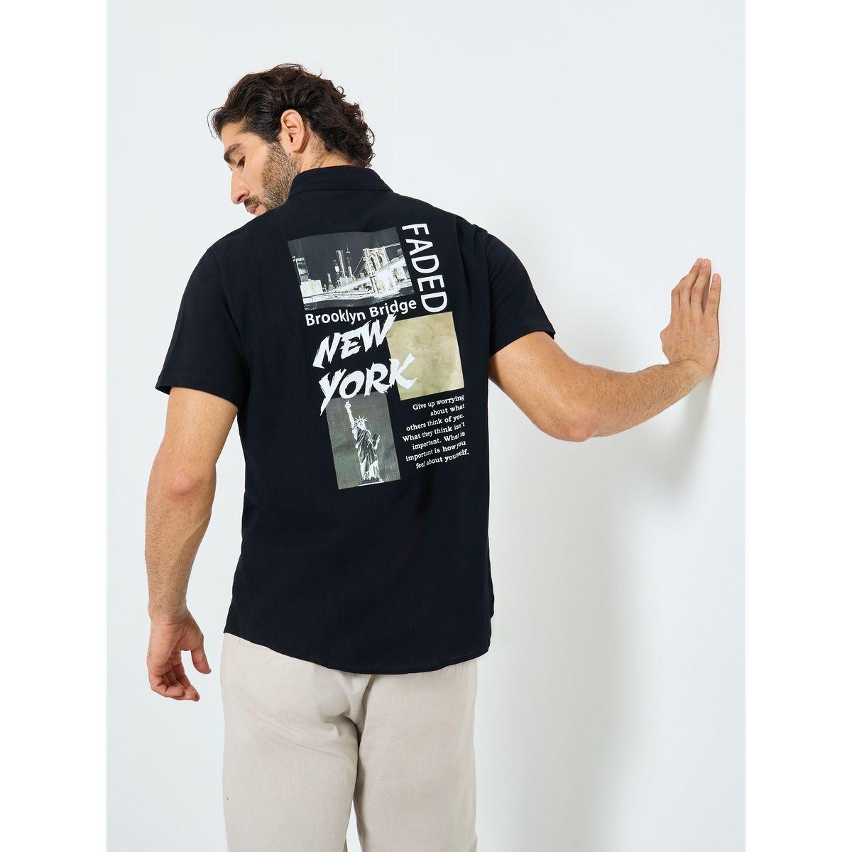 قميص بطبعة جرافيك وياقة ماندارين مع أزرار-men-clothing-shirts-image-1