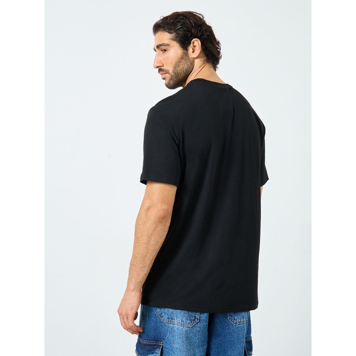 Styli Black Graphic Print Round Neck T-Shirt-men-clothing-tshirtsandpolos-tshirts-image-4