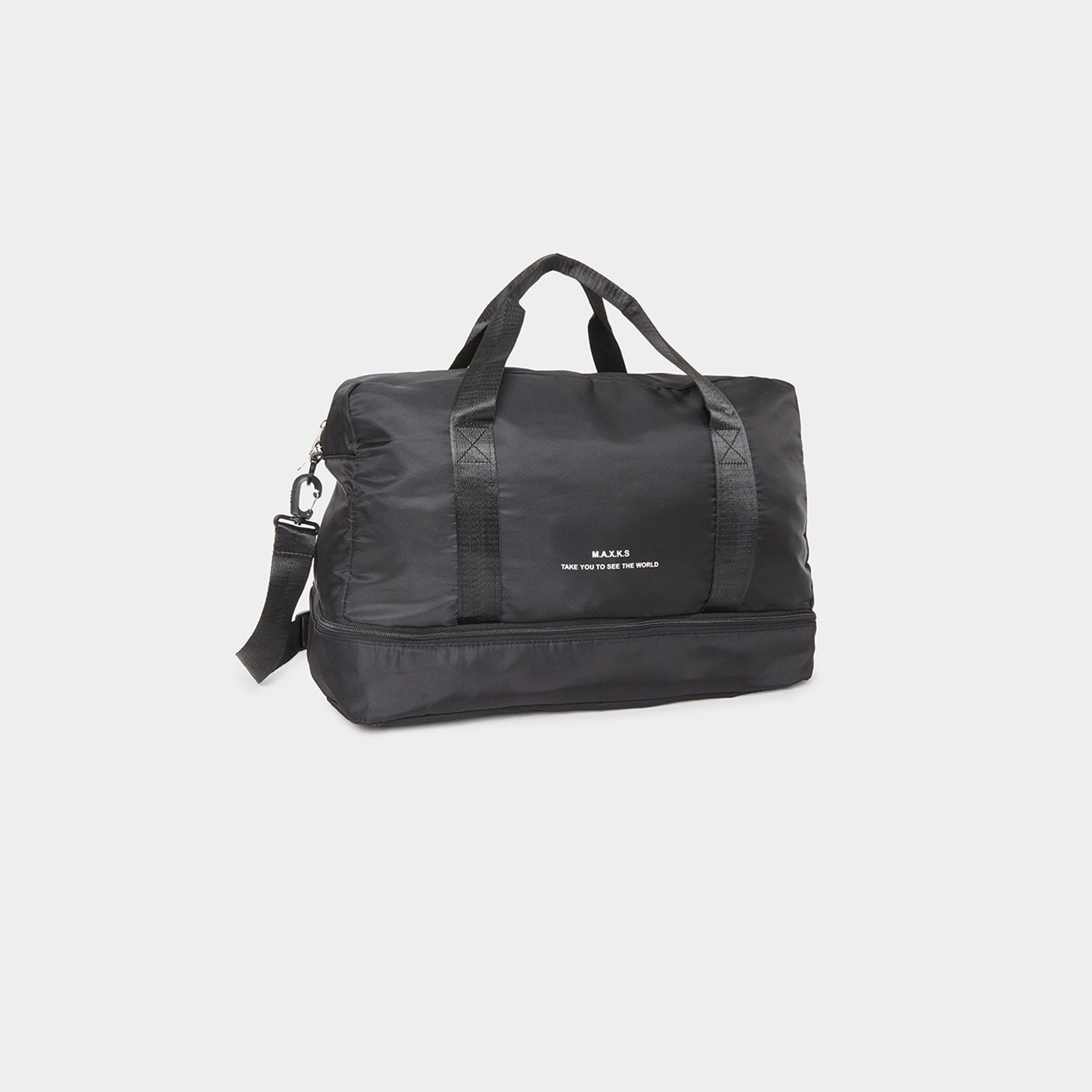 Styli Black Front Zip Gym Bag-women-bagsandwallets-handbags-image-1