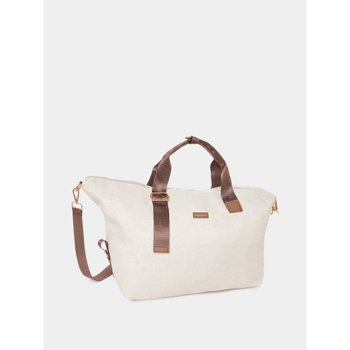 Styli Beige Leather Patch Gym Bag-women-bagsandwallets-handbags-image-1