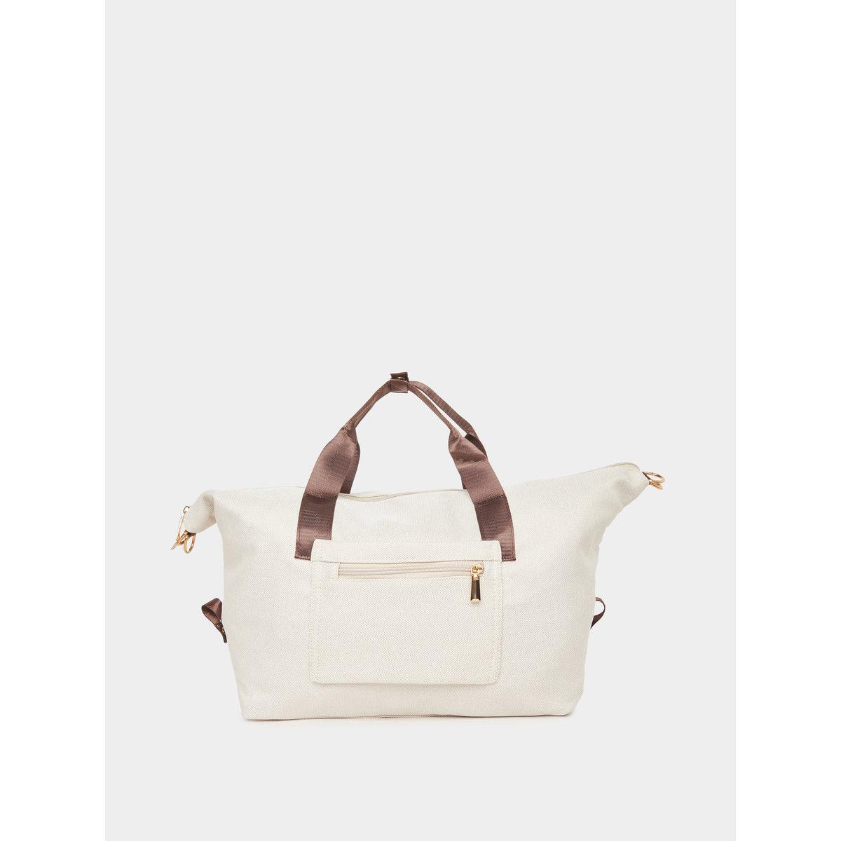 Styli Beige Leather Patch Gym Bag-women-bagsandwallets-handbags-image-4