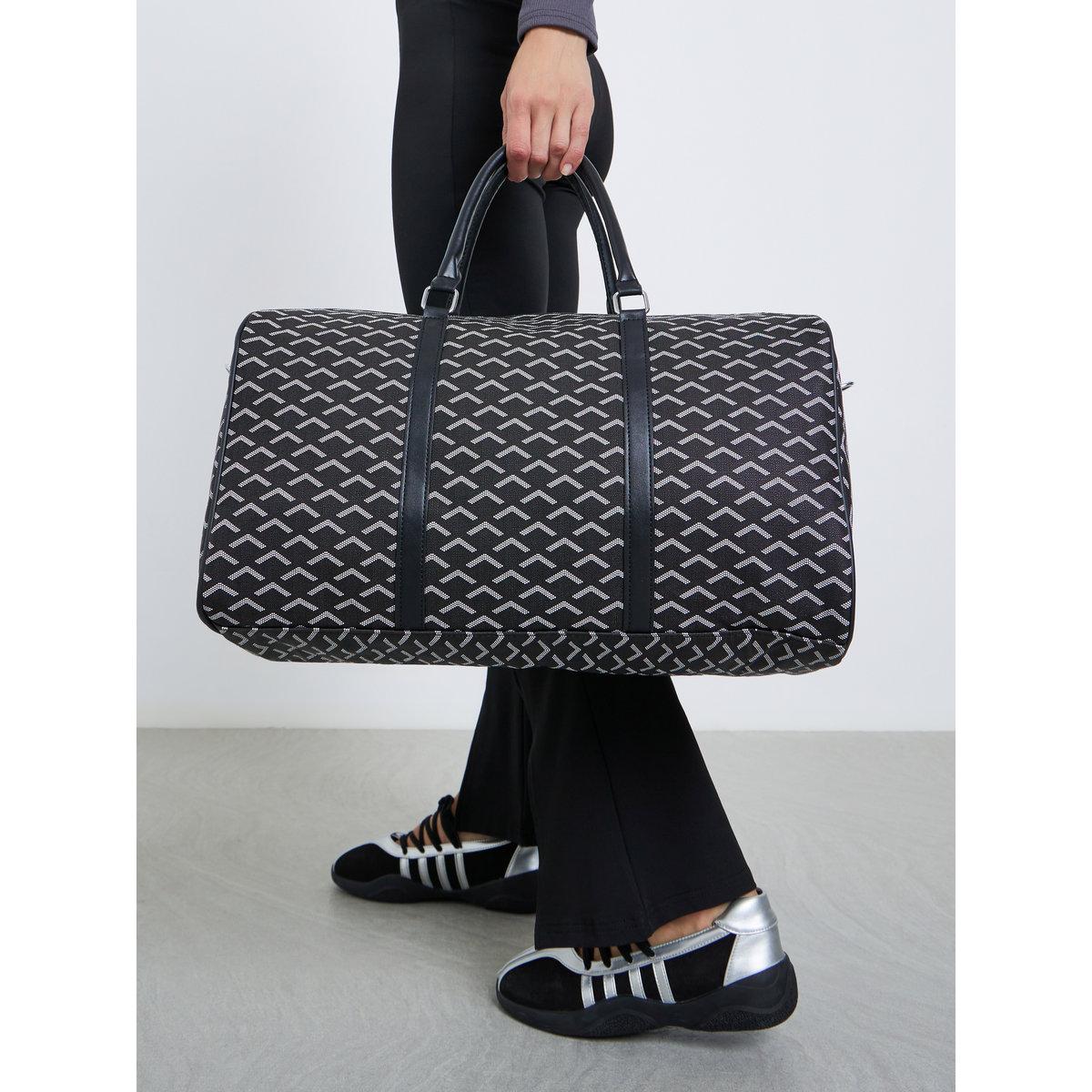 Styli Black Patterned Gym Duffel Bag-women-bagsandwallets-handbags-image-2
