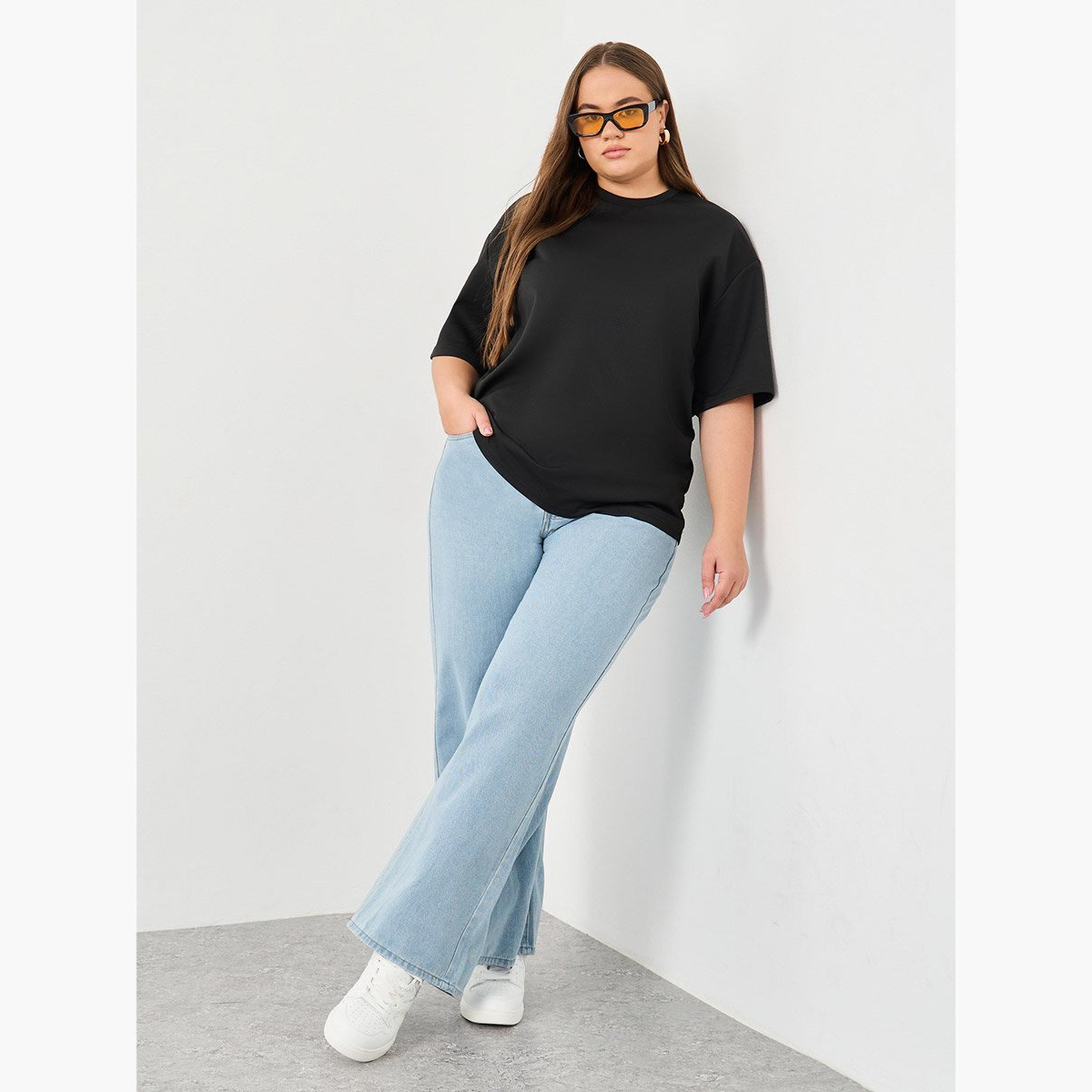 Styli Plus Wide Leg Jeans with Drawstring-women-clothing-bottoms-jeans-image-2