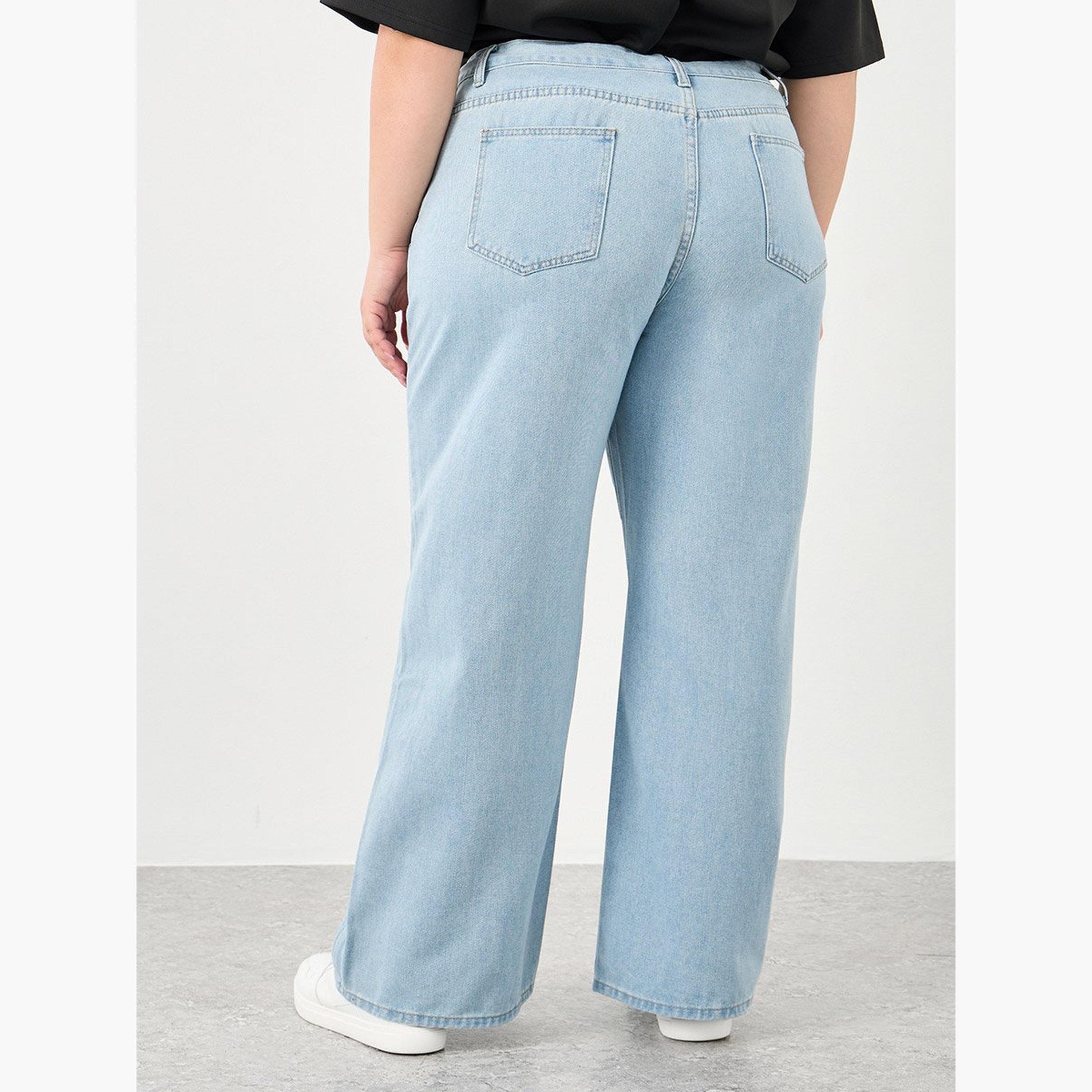 Styli Plus Wide Leg Jeans with Drawstring-women-clothing-bottoms-jeans-image-4
