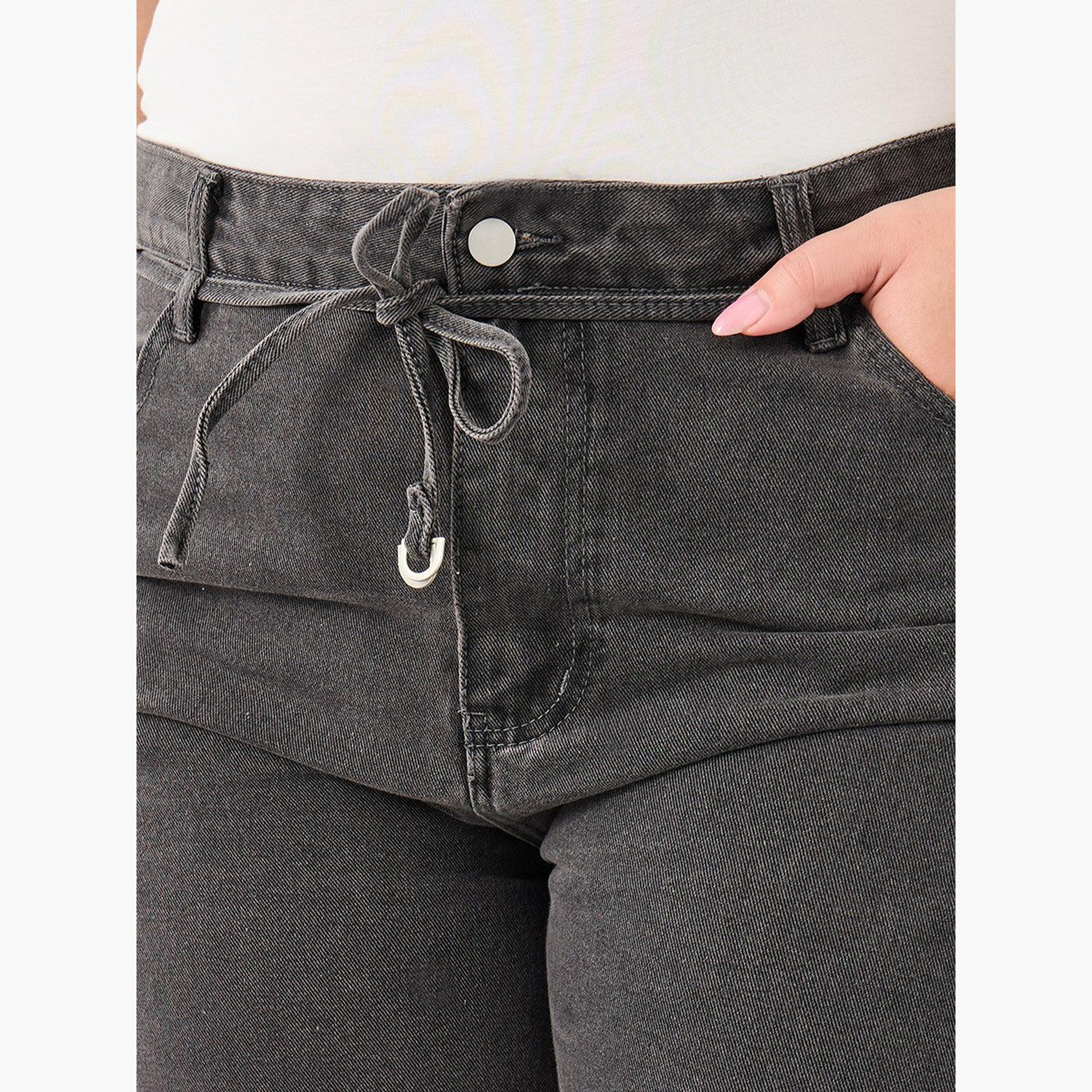 Styli Plus Wide Leg Jeans with Self Tie-Waist-women-clothing-bottoms-jeans-image-3
