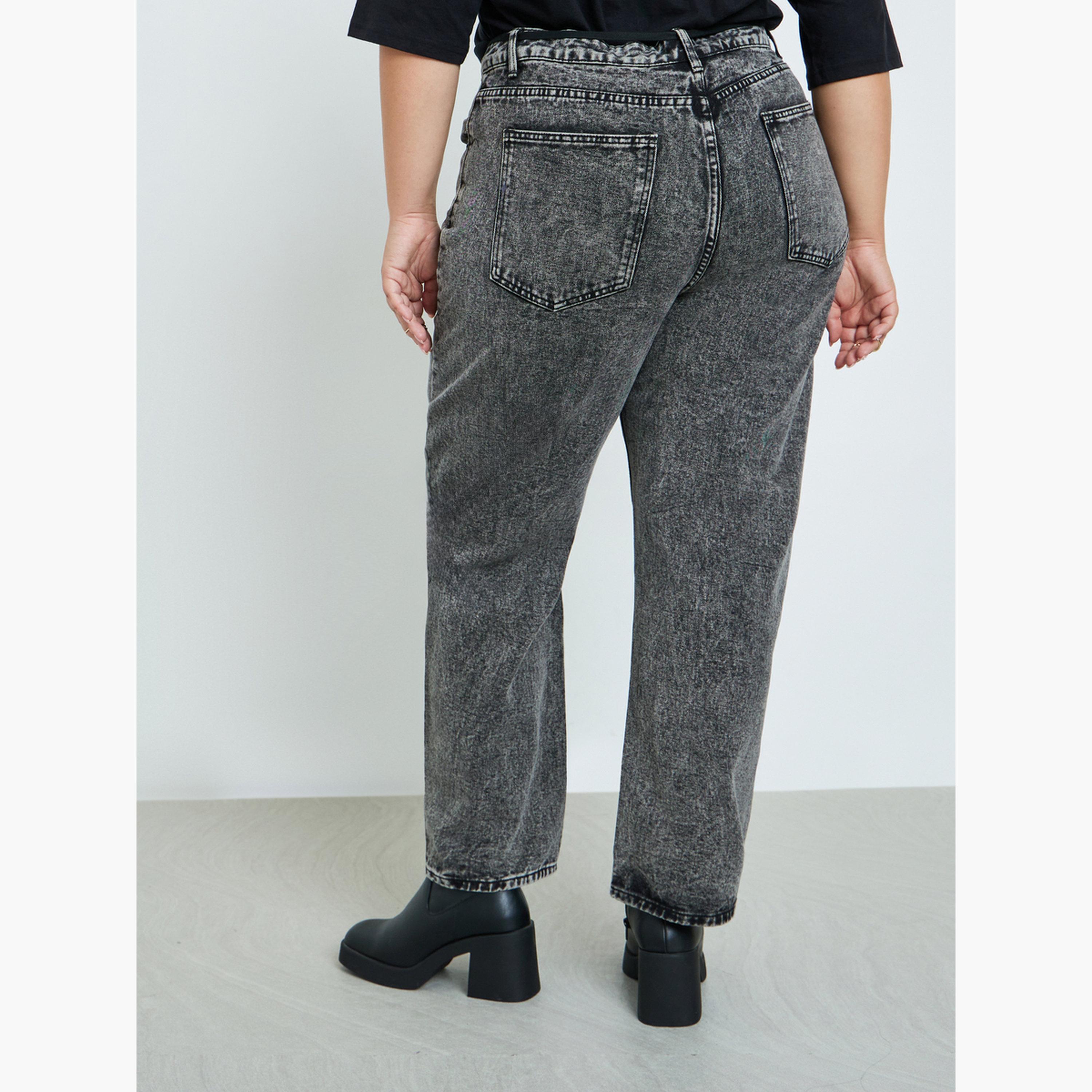 Styli Plus Size Grey Barrel Leg Jeans-women-clothing-bottoms-jeans-image-3
