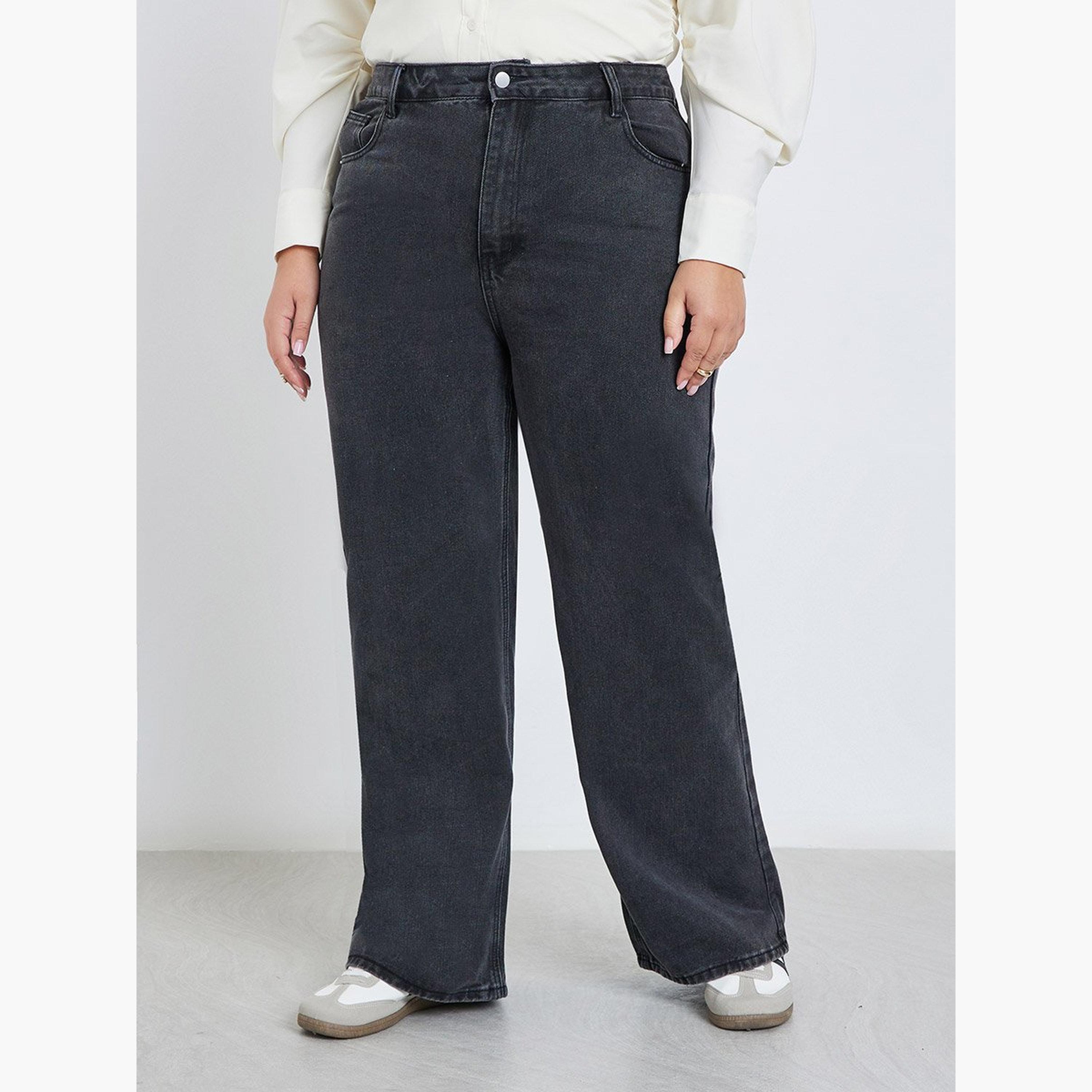 Styli Plus High Rise Straight Fit Jeans-women-clothing-bottoms-jeans-image-1