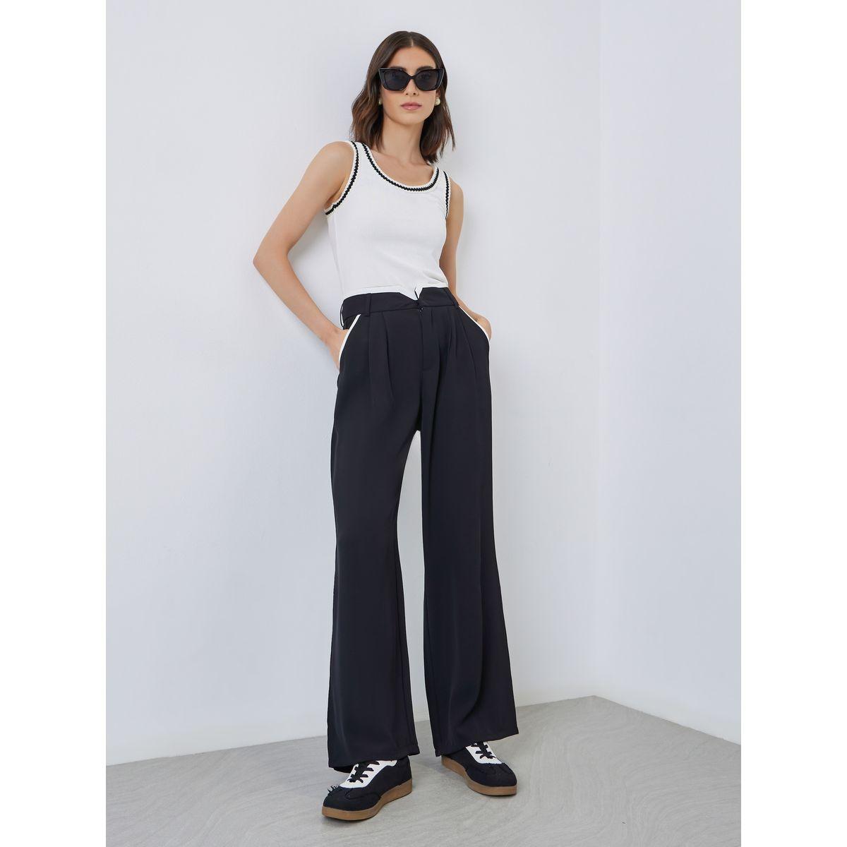 بنطال بأرجل واسعة مع درزات بتفاصيل مُتباينة-women-clothing-bottoms-trousers-image-1