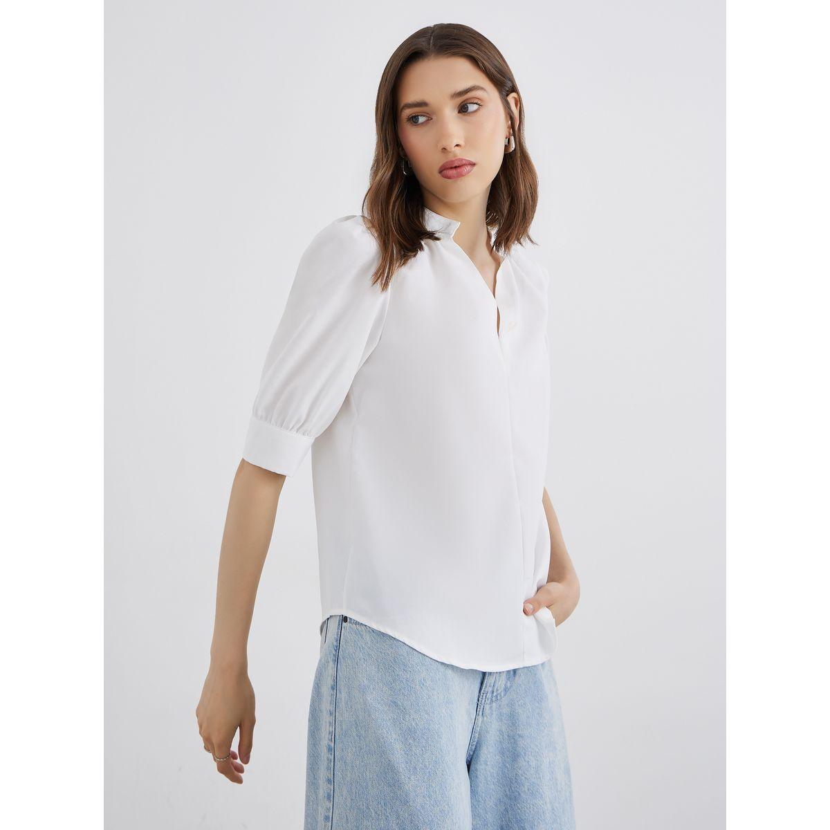 Styli Women White Puff Sleeve Blouse-women-clothing-shirtsandblouses-blouses-image-3