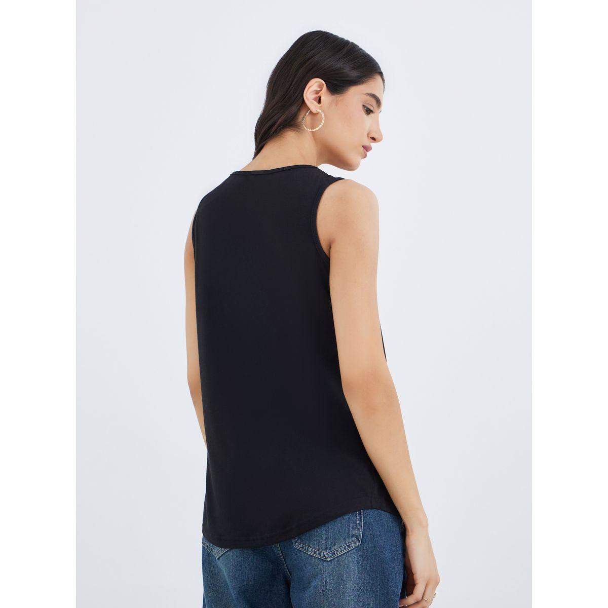 بلوزة سادة بياقة مربعة وبدون أكمام-women-clothing-shirtsandblouses-blouses-image-4