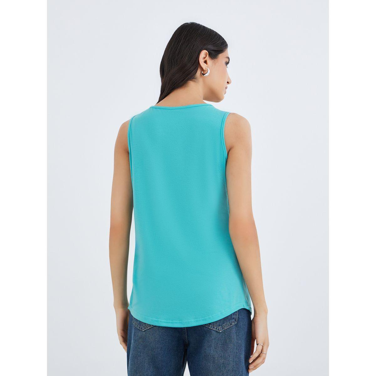 بلوزة سادة بياقة مربعة وبدون أكمام-women-clothing-shirtsandblouses-blouses-image-4