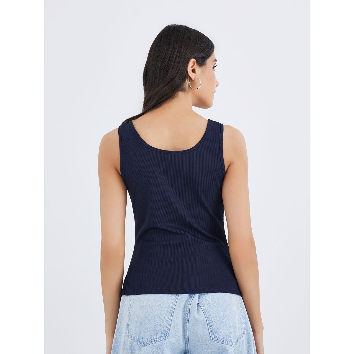 Styli Solid Round Neck Buttoned Sleeveless Top-women-clothing-shirtsandblouses-blouses-image-4