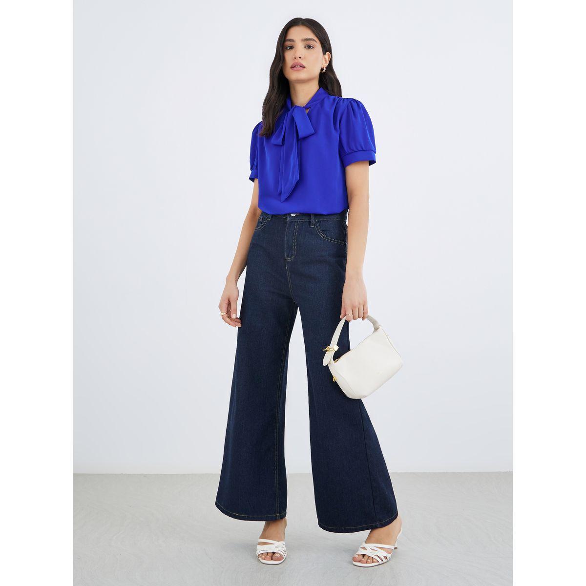 بلوزة سادة بأكمام منفوخة-women-clothing-shirtsandblouses-blouses-image-3