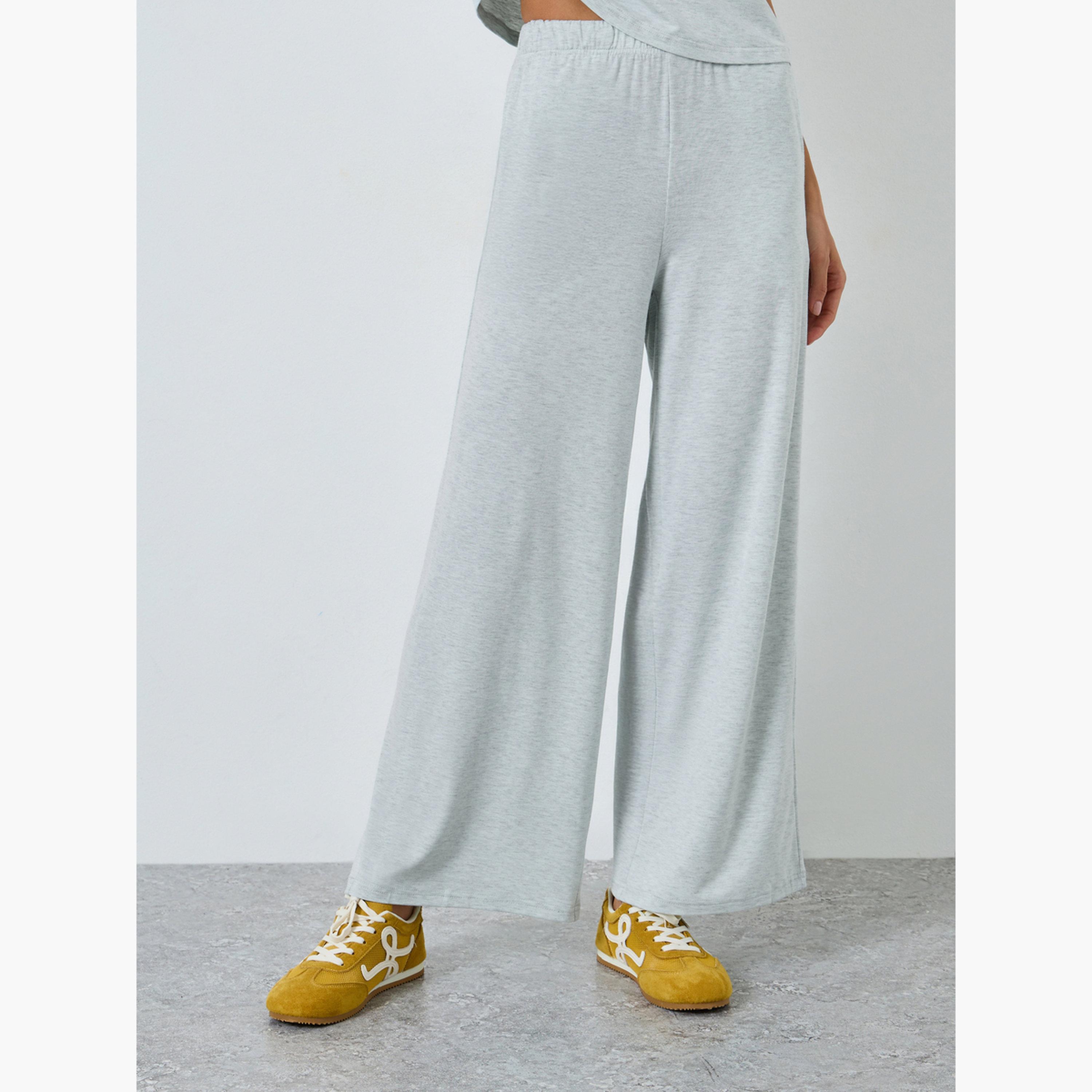 Take Two Solid Round Neck T-Shirt and Wide Leg Pants Co-Ords-women-clothing-coordsets-image-4