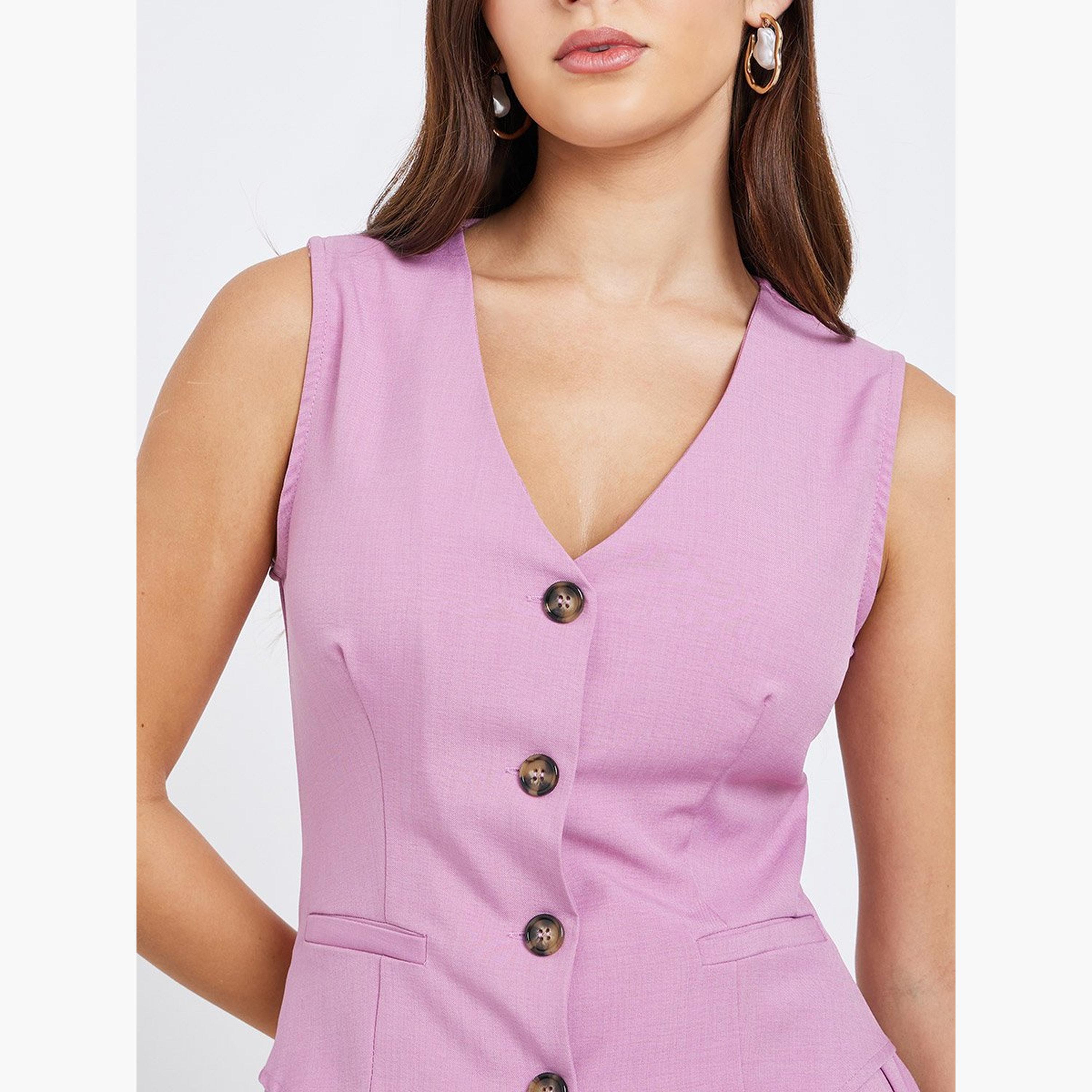 Styli Buttoned Sleeveless Blazer Midi Dress-women-clothing-dresses-image-4