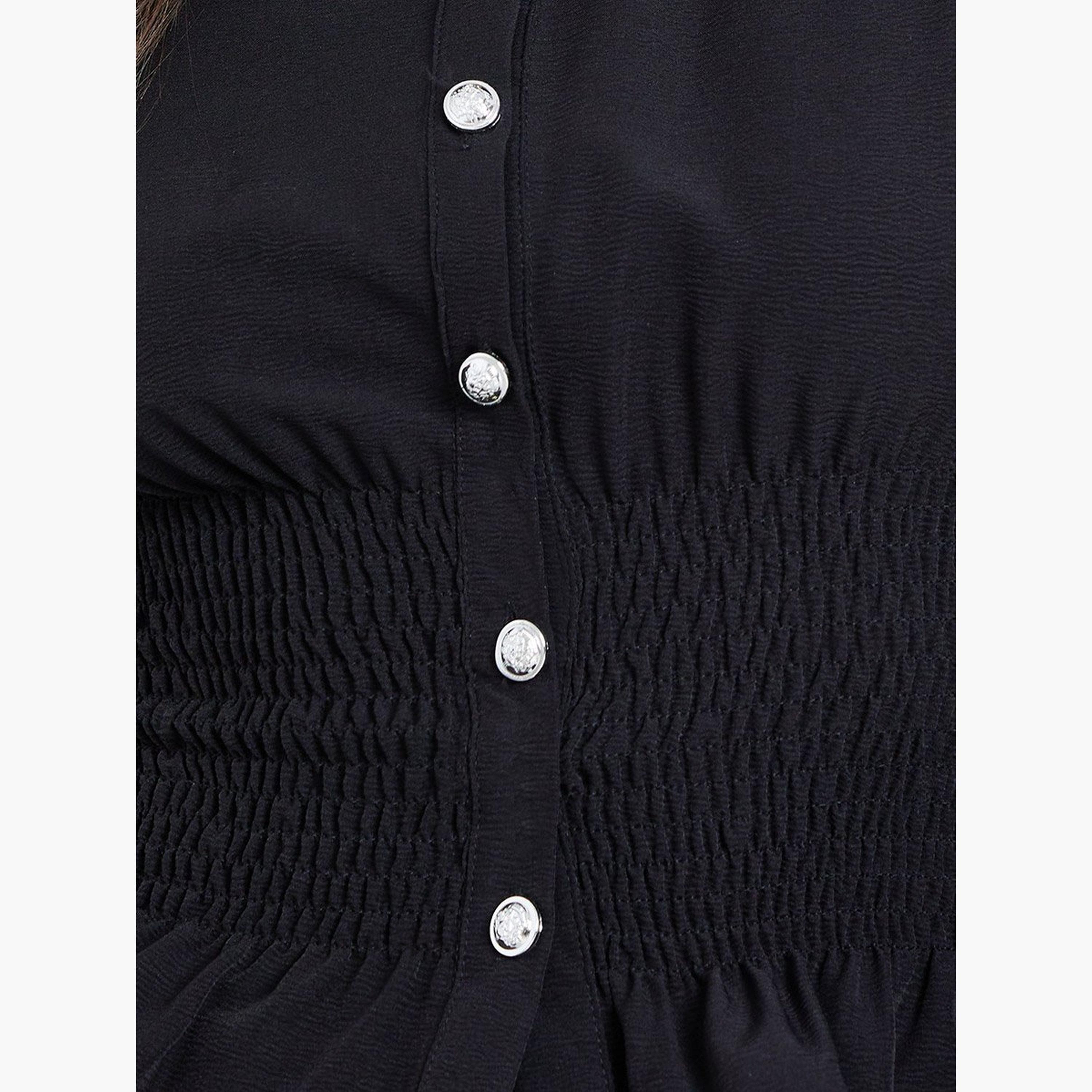 Styli Women Shirred Waist Detail Shirt-women-clothing-shirtsandblouses-shirts-image-3