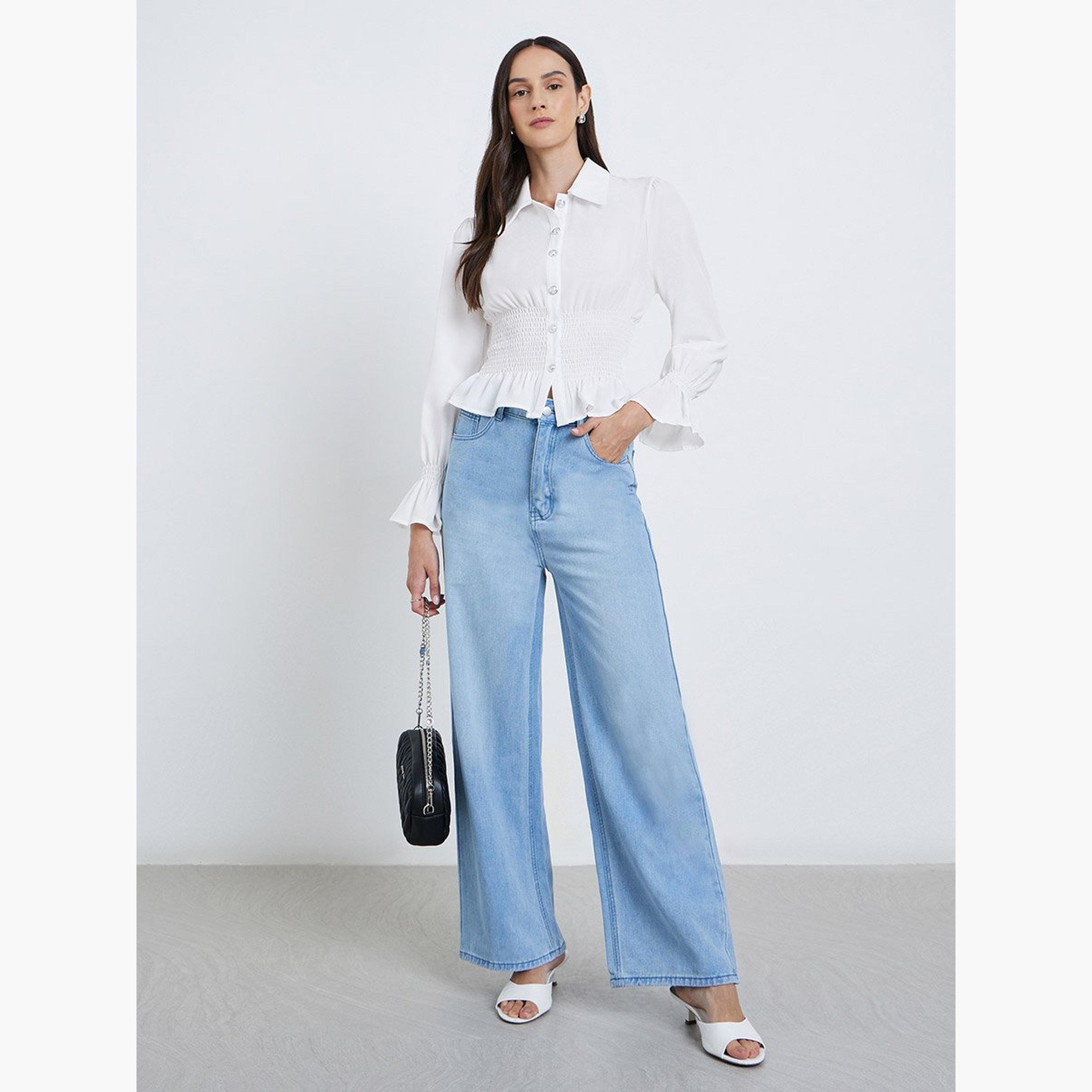 ستايلي - قميص للنساء بتفاصيل خصر مجعد-women-clothing-shirtsandblouses-shirts-image-2