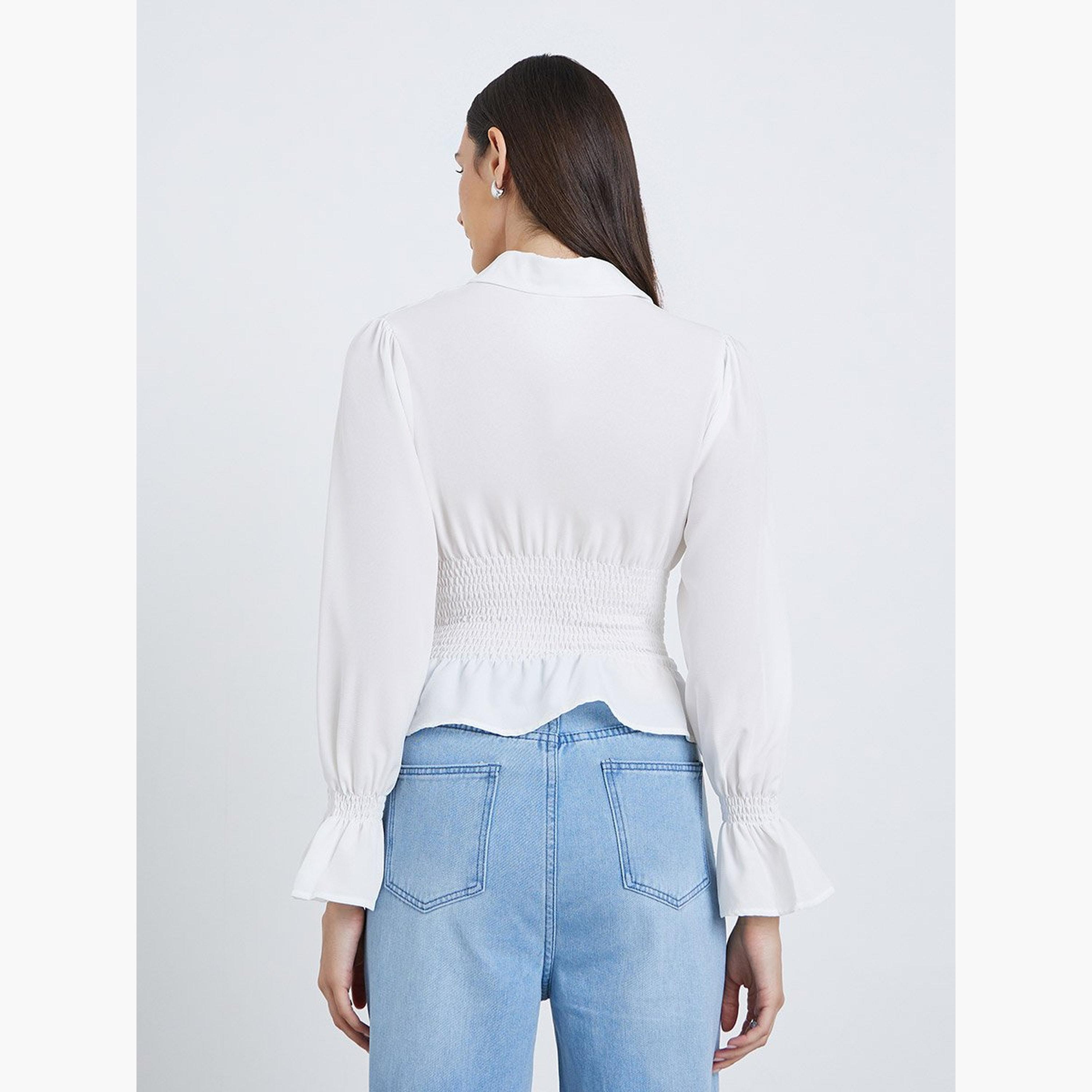 ستايلي - قميص للنساء بتفاصيل خصر مجعد-women-clothing-shirtsandblouses-shirts-image-4