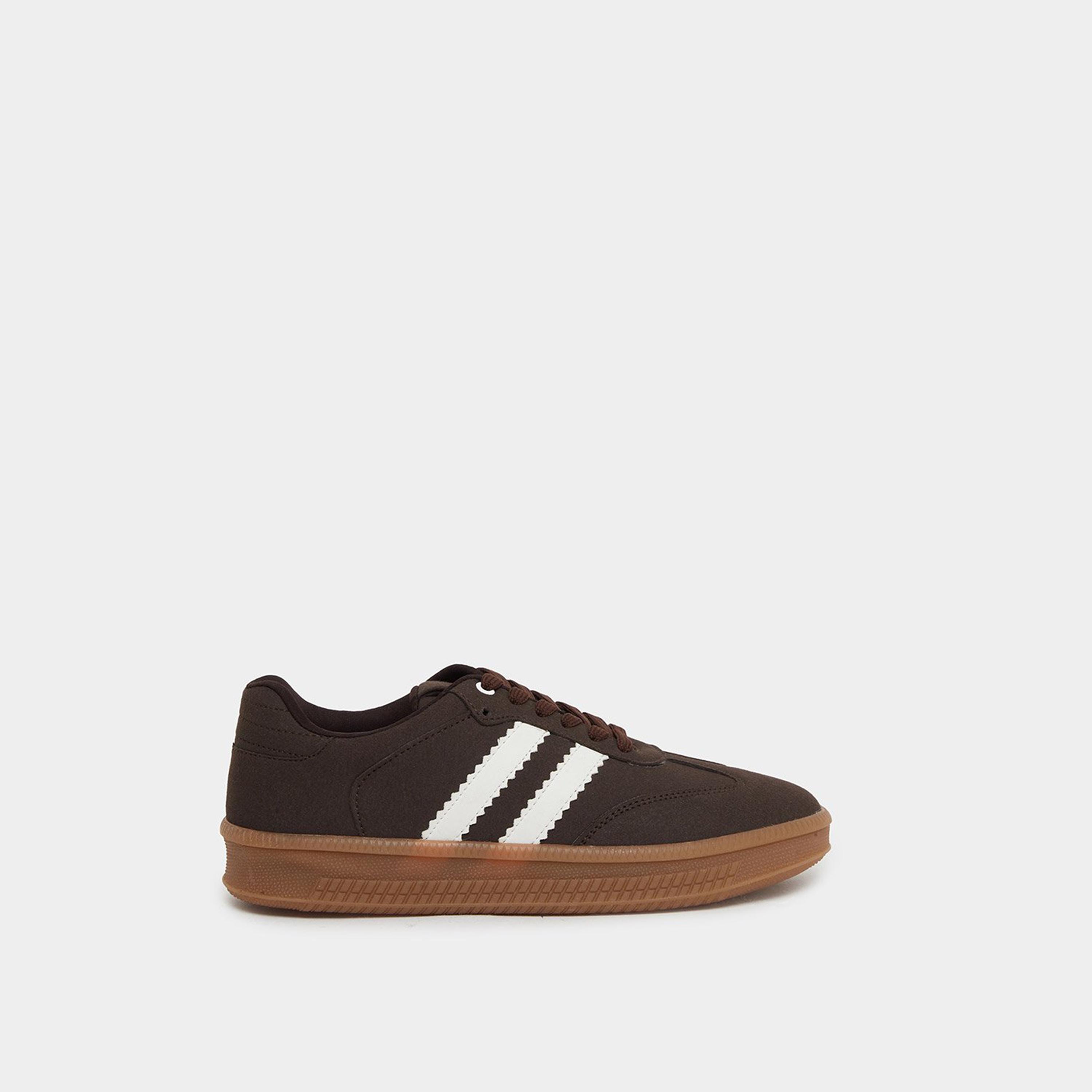Styli Women Brown Striped Lace Up Sneakers-women-shoes-sneakers-image-3