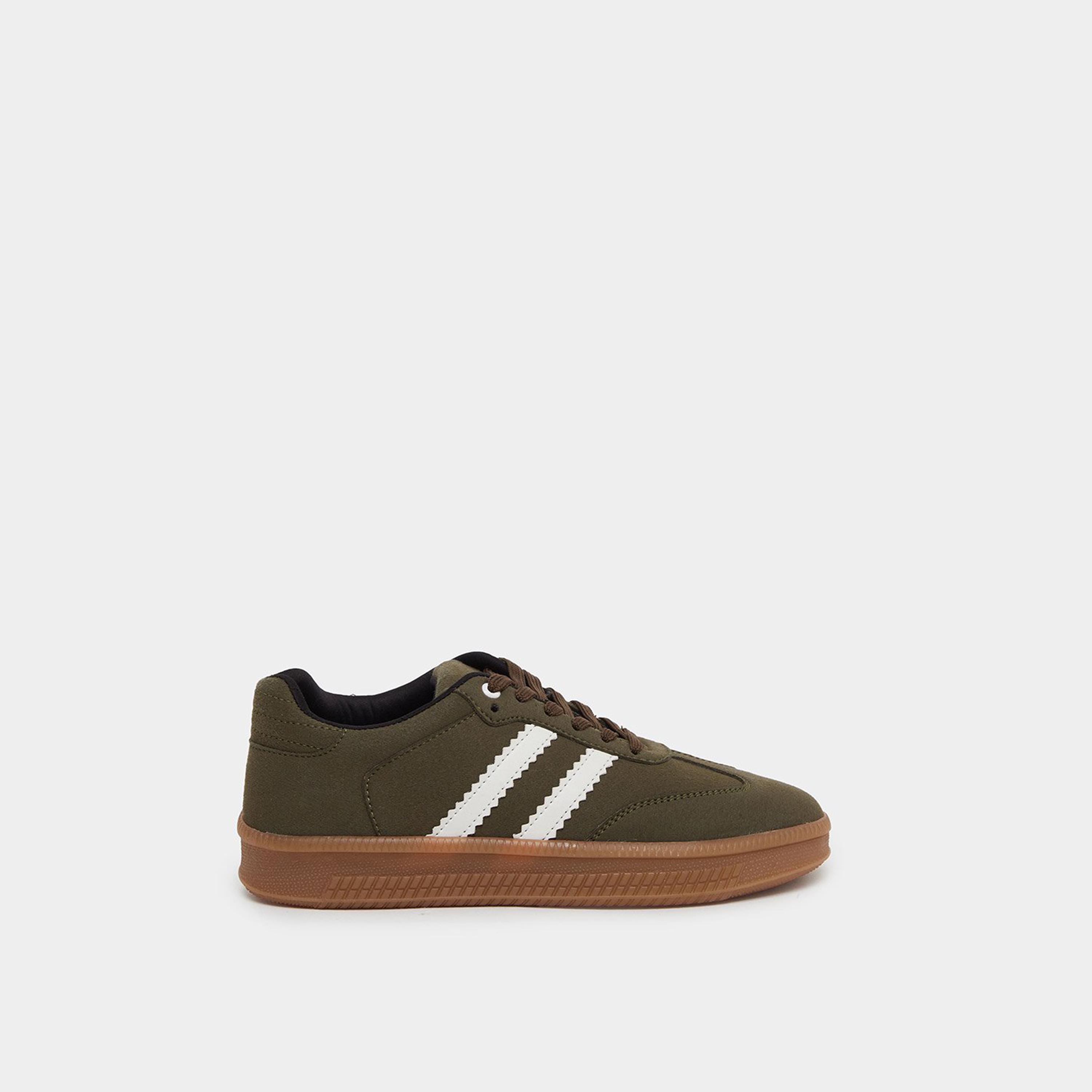 Styli Women Brown Striped Lace Up Sneakers-women-shoes-sneakers-image-3