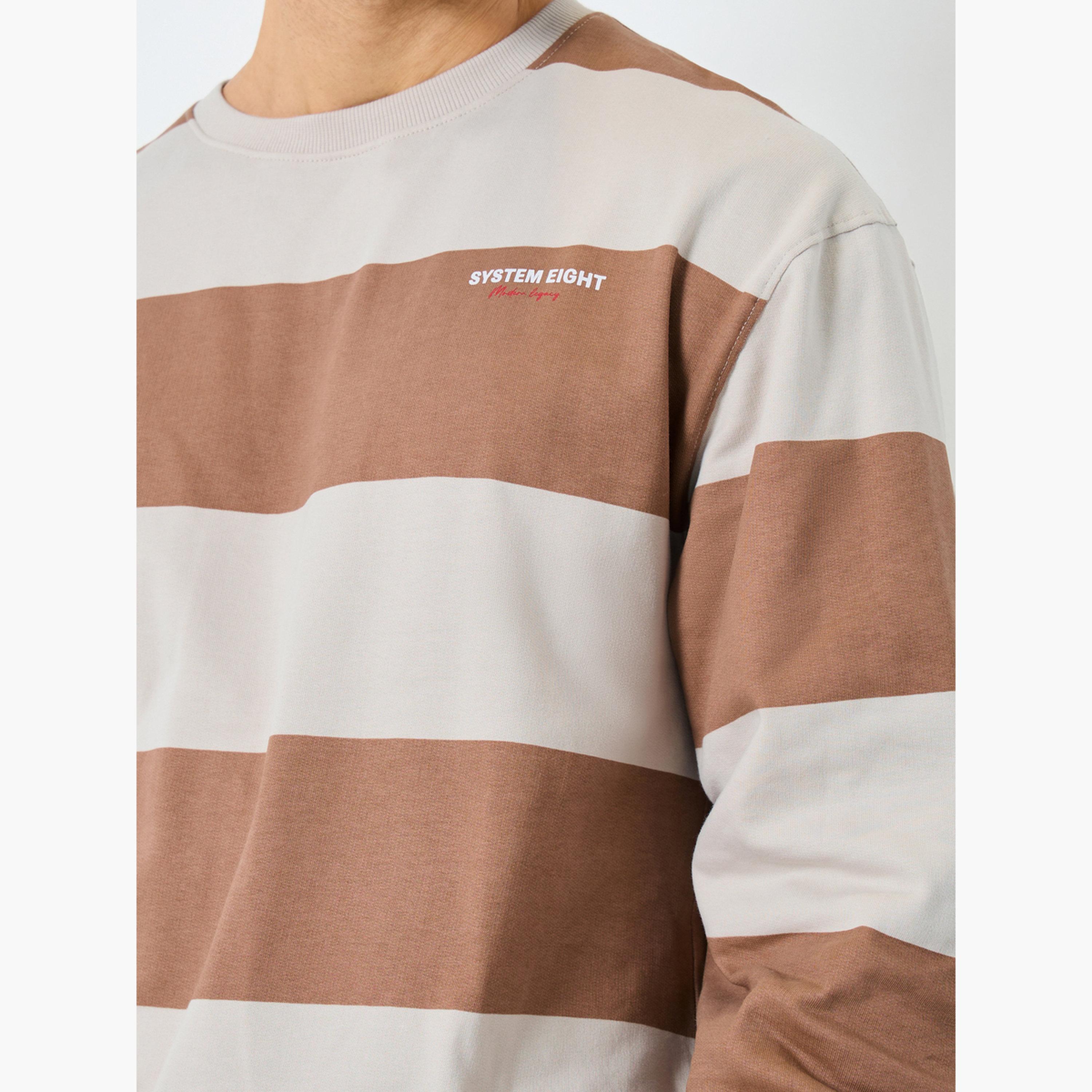 Styli Striped Round Neck Long Sleeves Men's Sweatshirt-men-winterwear-hoodiesandsweatshirts-image-4