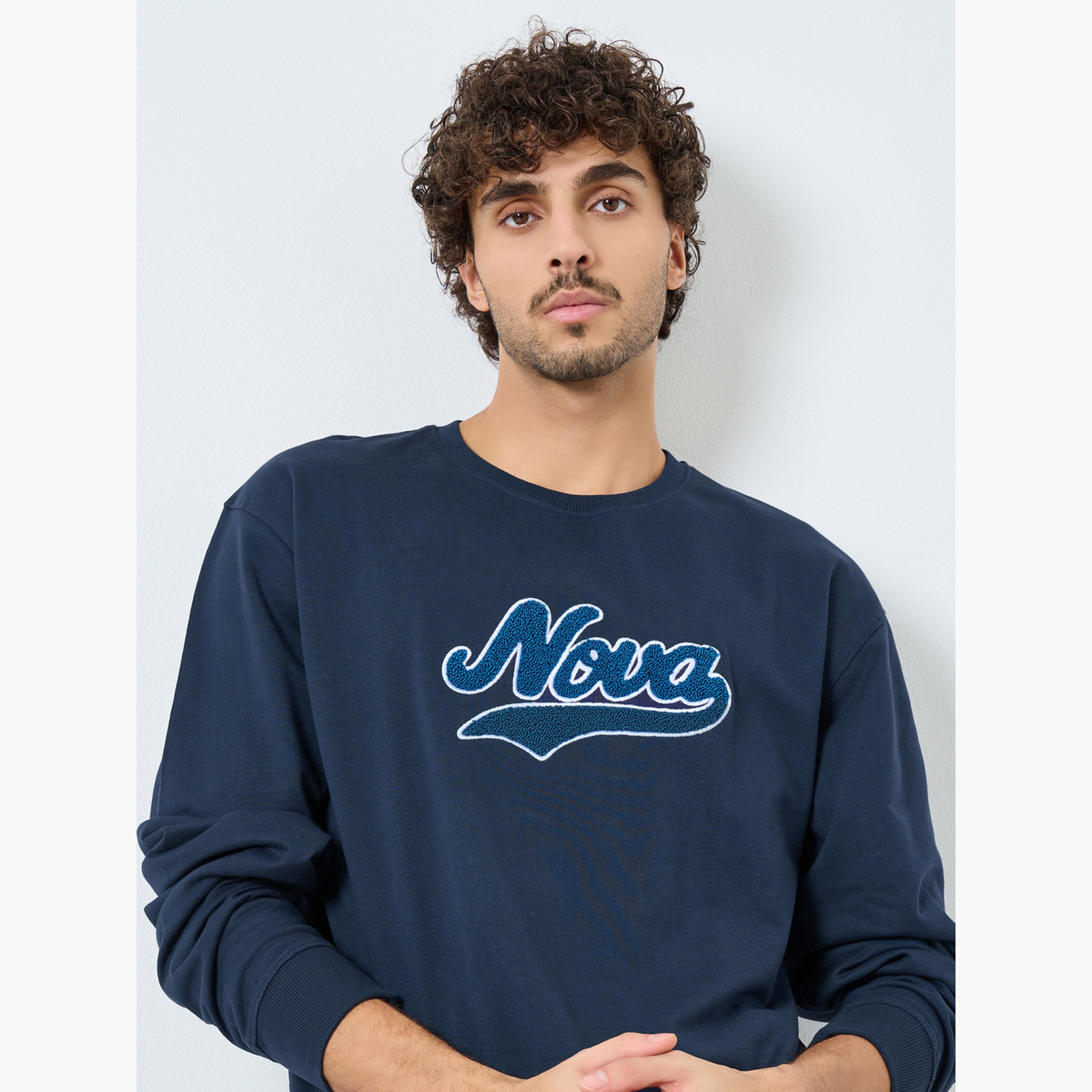 ستايلي - سويت شيرت مطرز لون أزرق الداكن-men-winterwear-hoodiesandsweatshirts-image-3
