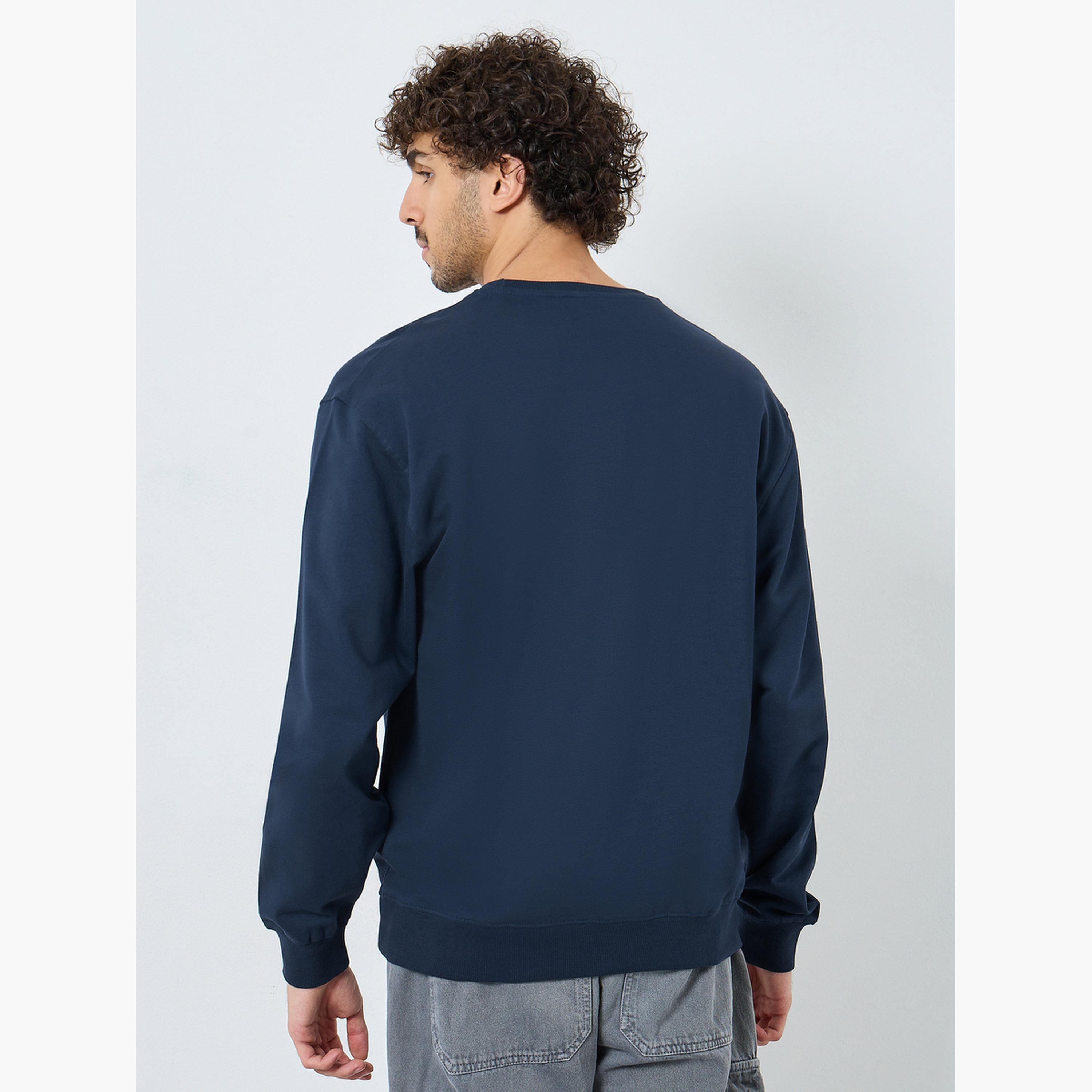 ستايلي - سويت شيرت مطرز لون أزرق الداكن-men-winterwear-hoodiesandsweatshirts-image-4