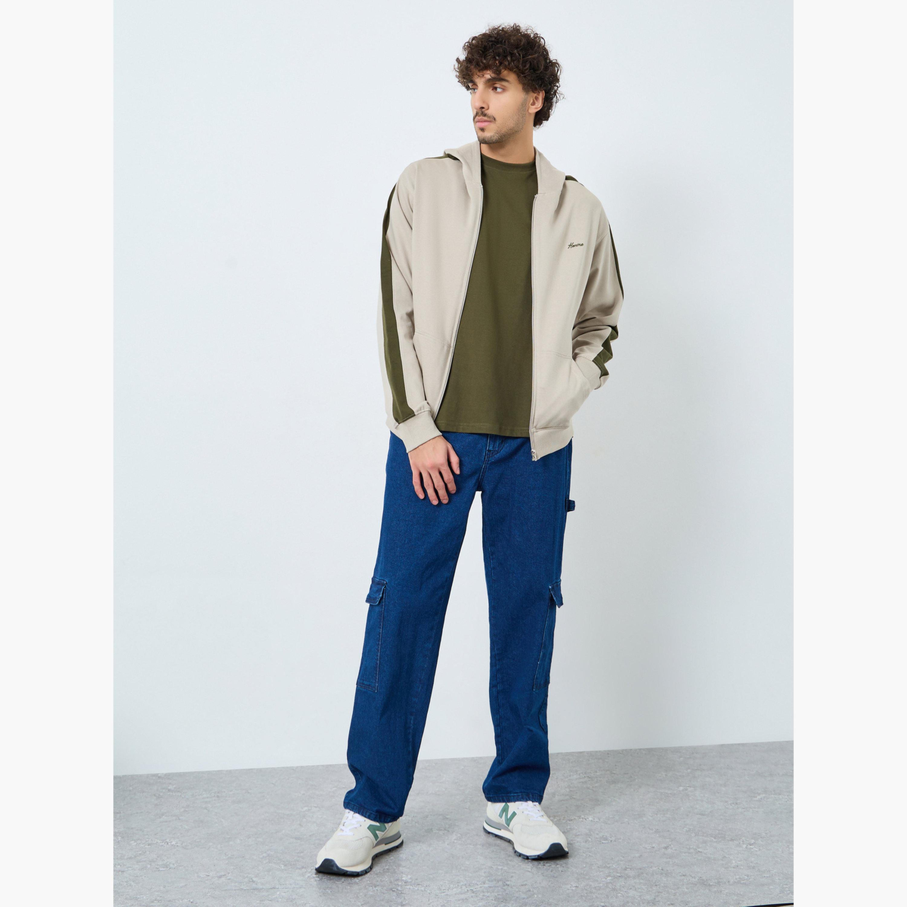 ستايلي - هودي مريح بلوحة بلون الكاكي-men-winterwear-jacketsandblazers-image-2
