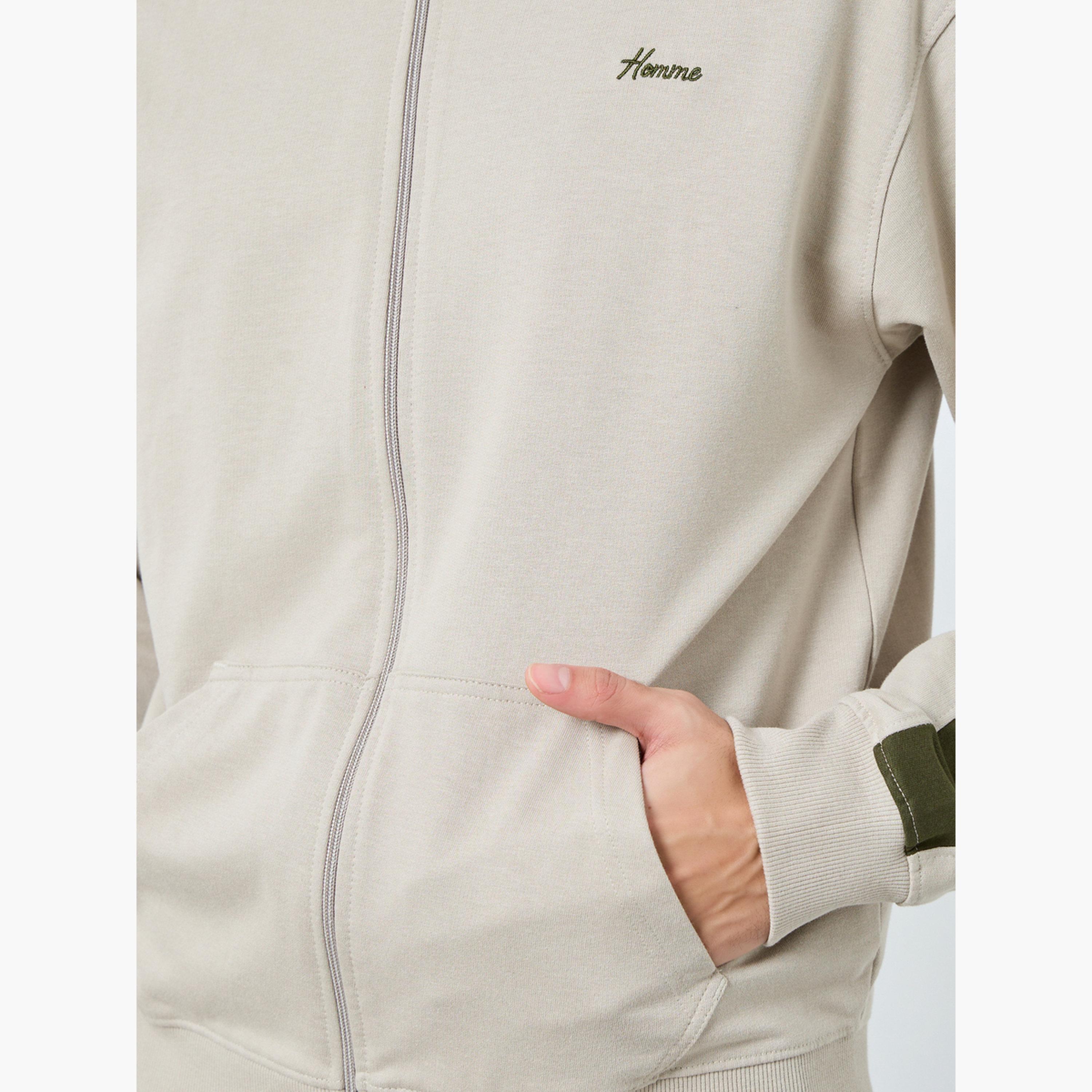 ستايلي - هودي مريح بلوحة بلون الكاكي-men-winterwear-jacketsandblazers-image-3