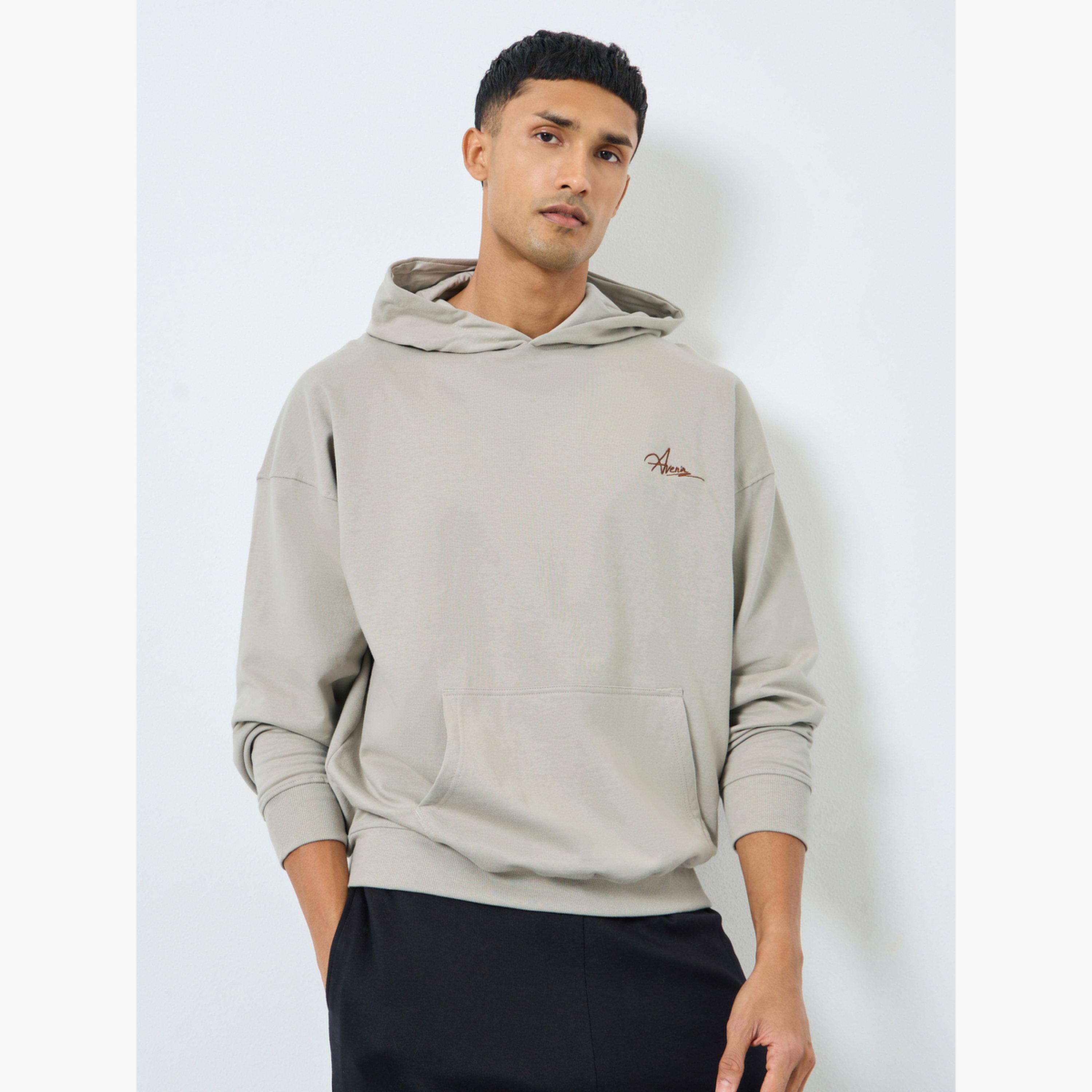 Styli Men Khaki Oversize Fleece Hoodie-men-clothing-hoodiesandsweatshirts-image-1