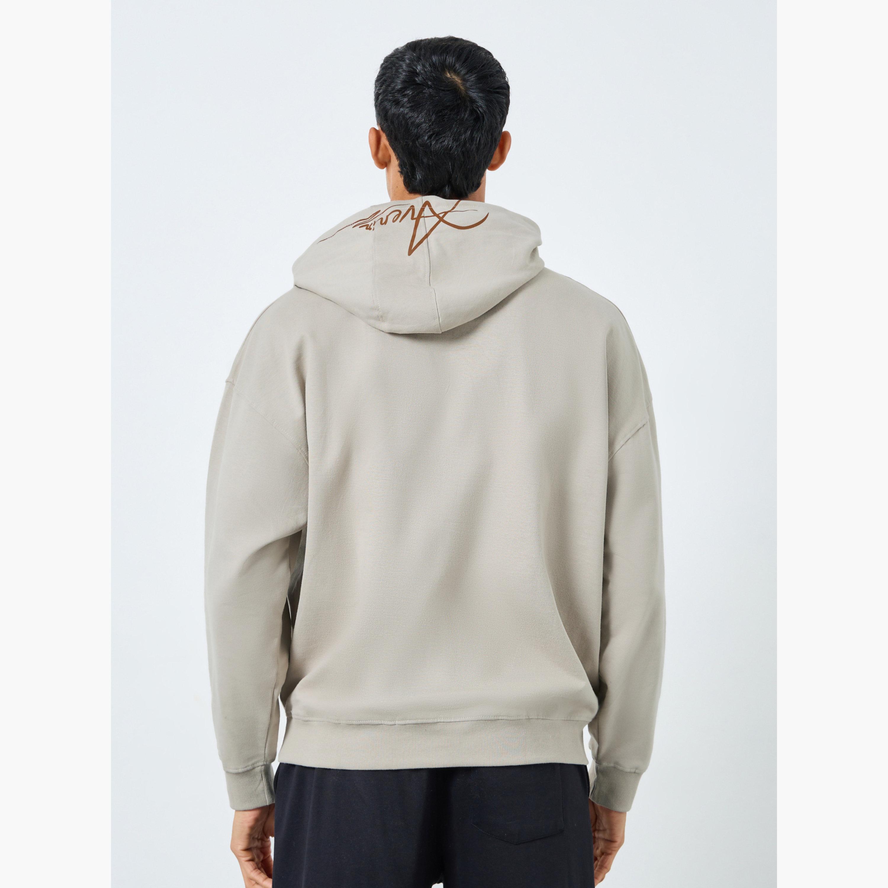 Styli Men Khaki Oversize Fleece Hoodie-men-clothing-hoodiesandsweatshirts-image-5