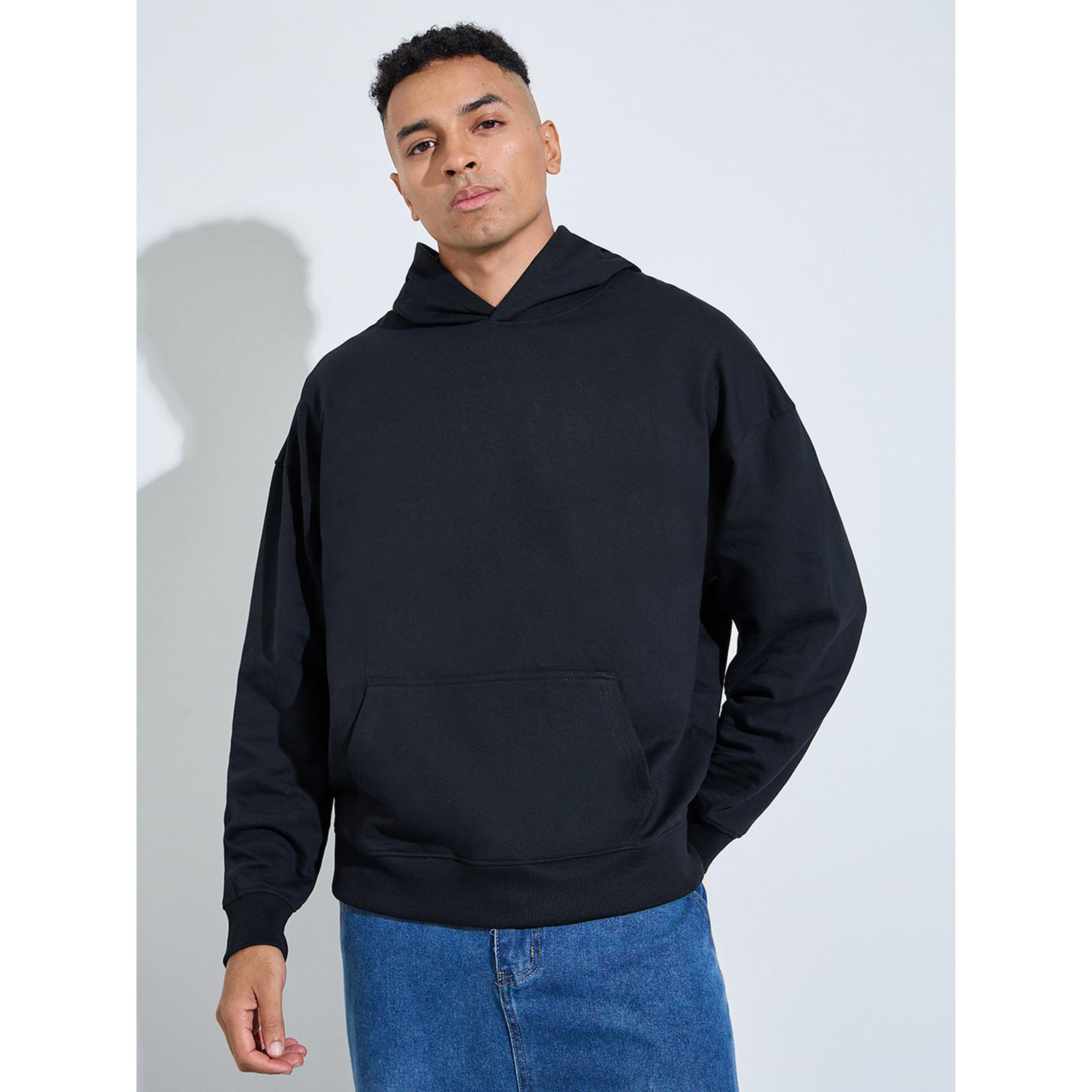 Styli Black Printed Oversized Hoodie-men-winterwear-hoodiesandsweatshirts-image-1