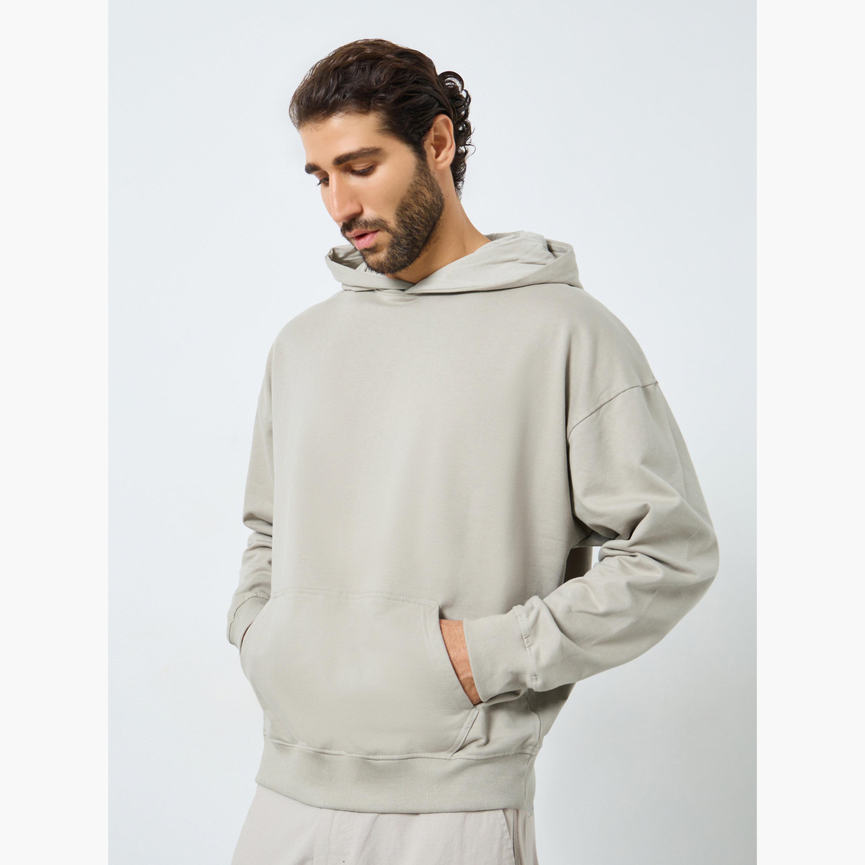 ستايلي - هودي تصميم واسع مطبوع باللون الكاكي للرجال -men-winterwear-hoodiesandsweatshirts-image-1