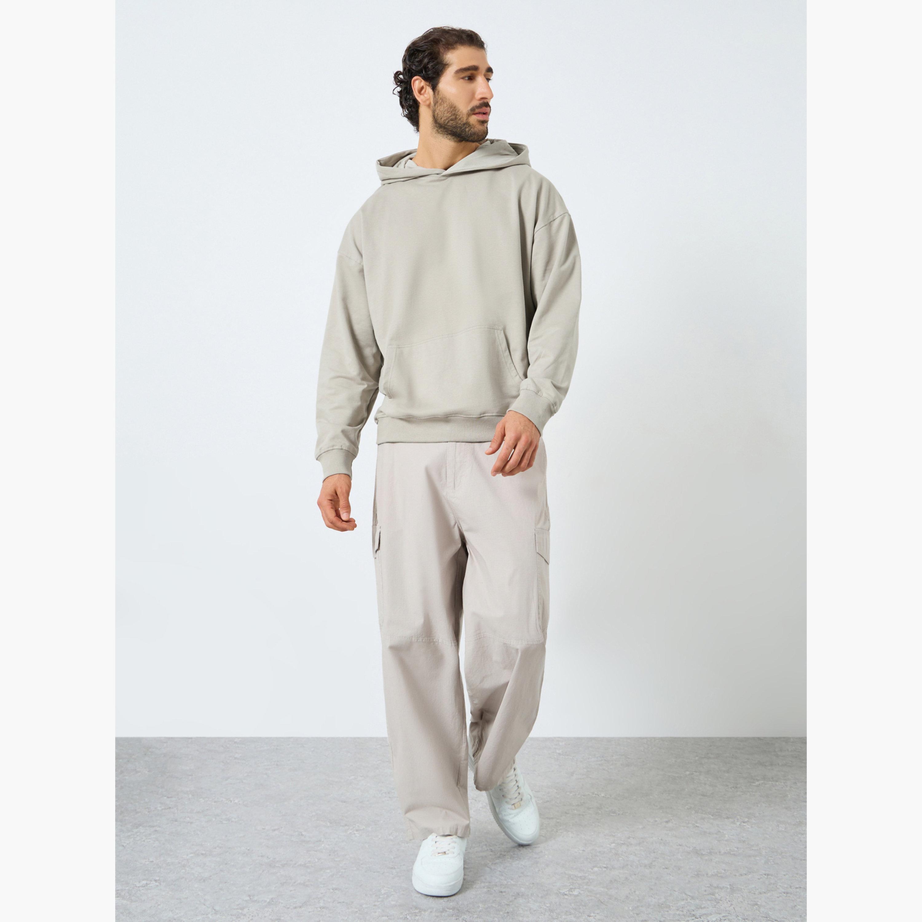 ستايلي - هودي تصميم واسع مطبوع باللون الكاكي للرجال -men-winterwear-hoodiesandsweatshirts-image-2