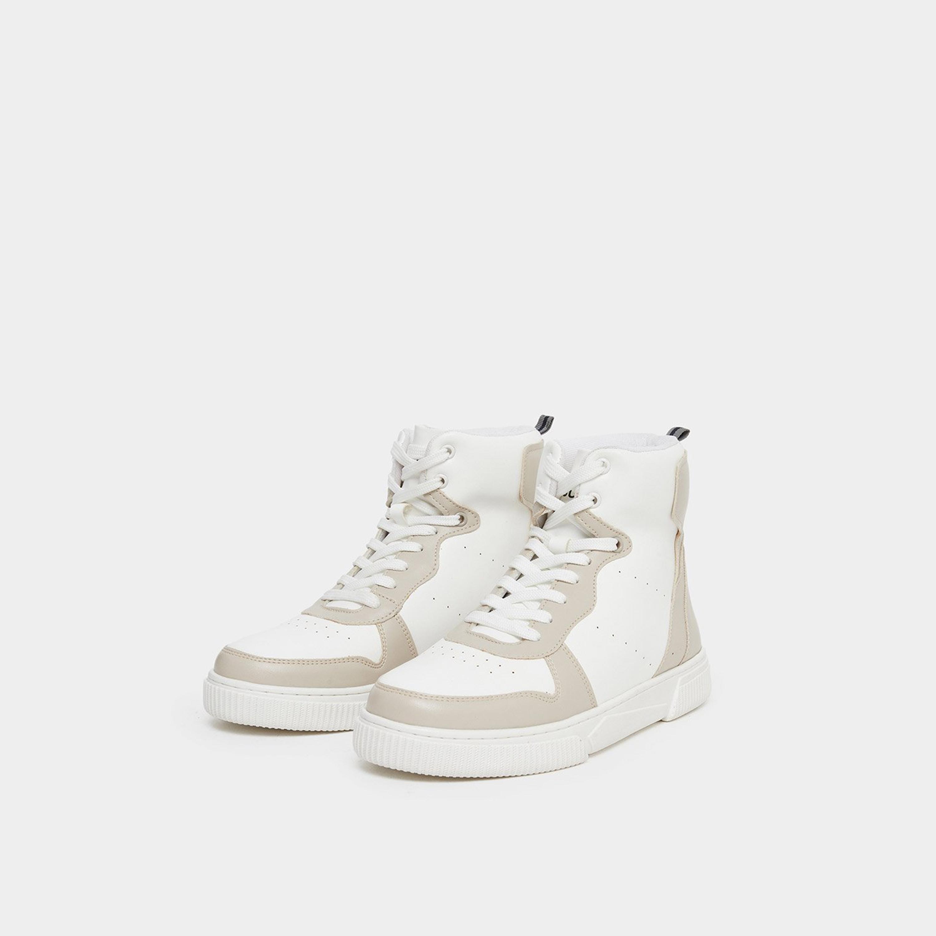 Styli Women Panelled High-Top Lace Up Sneakers-women-shoes-sneakers-image-1