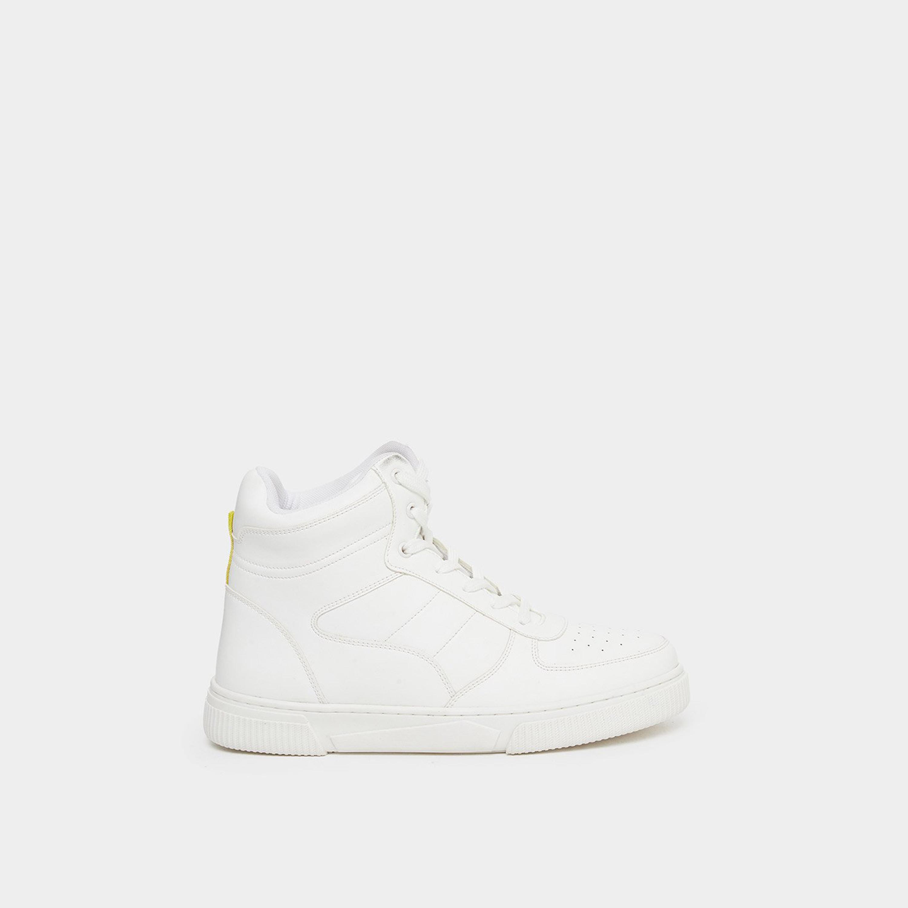 ستايلي - حذاء رياضي أبيض برباط وقصة عالية-women-shoes-sneakers-image-3