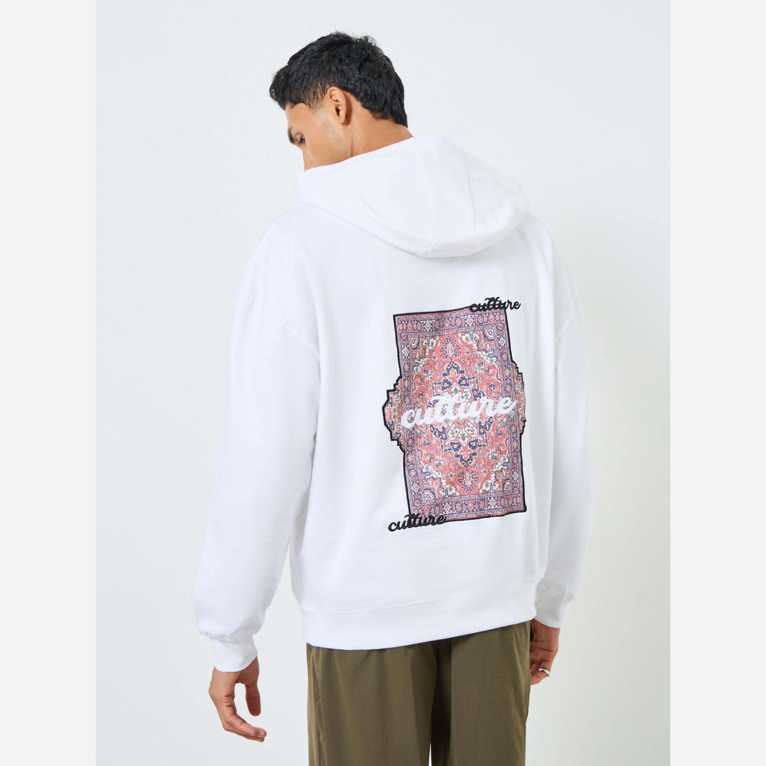 ستايلي - هودي رجالي صوف لون أبيض طبعة مقاس واسع-men-winterwear-hoodiesandsweatshirts-image-4