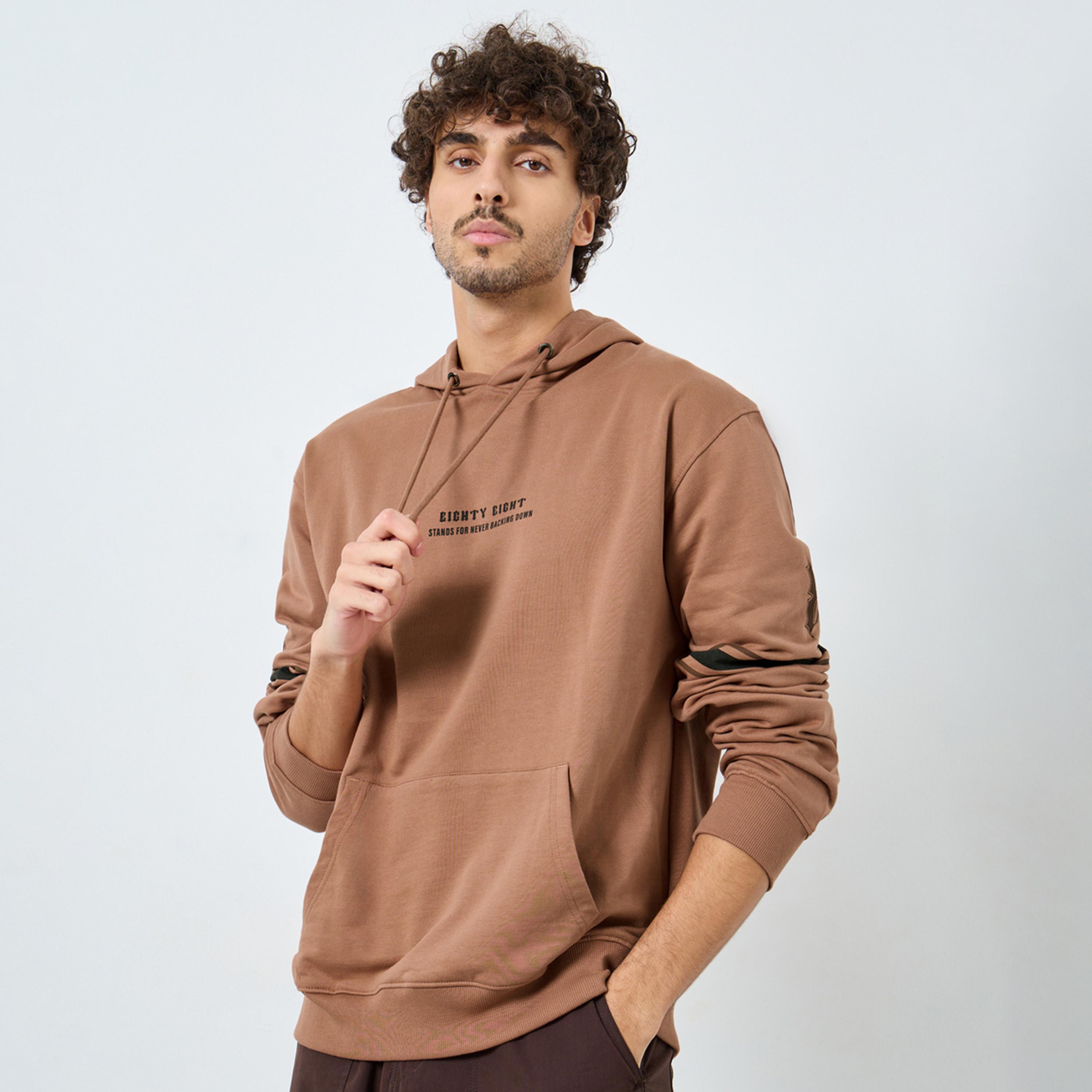 ستايلي - هودي مريح لون بني قهوة-men-winterwear-hoodiesandsweatshirts-image-1