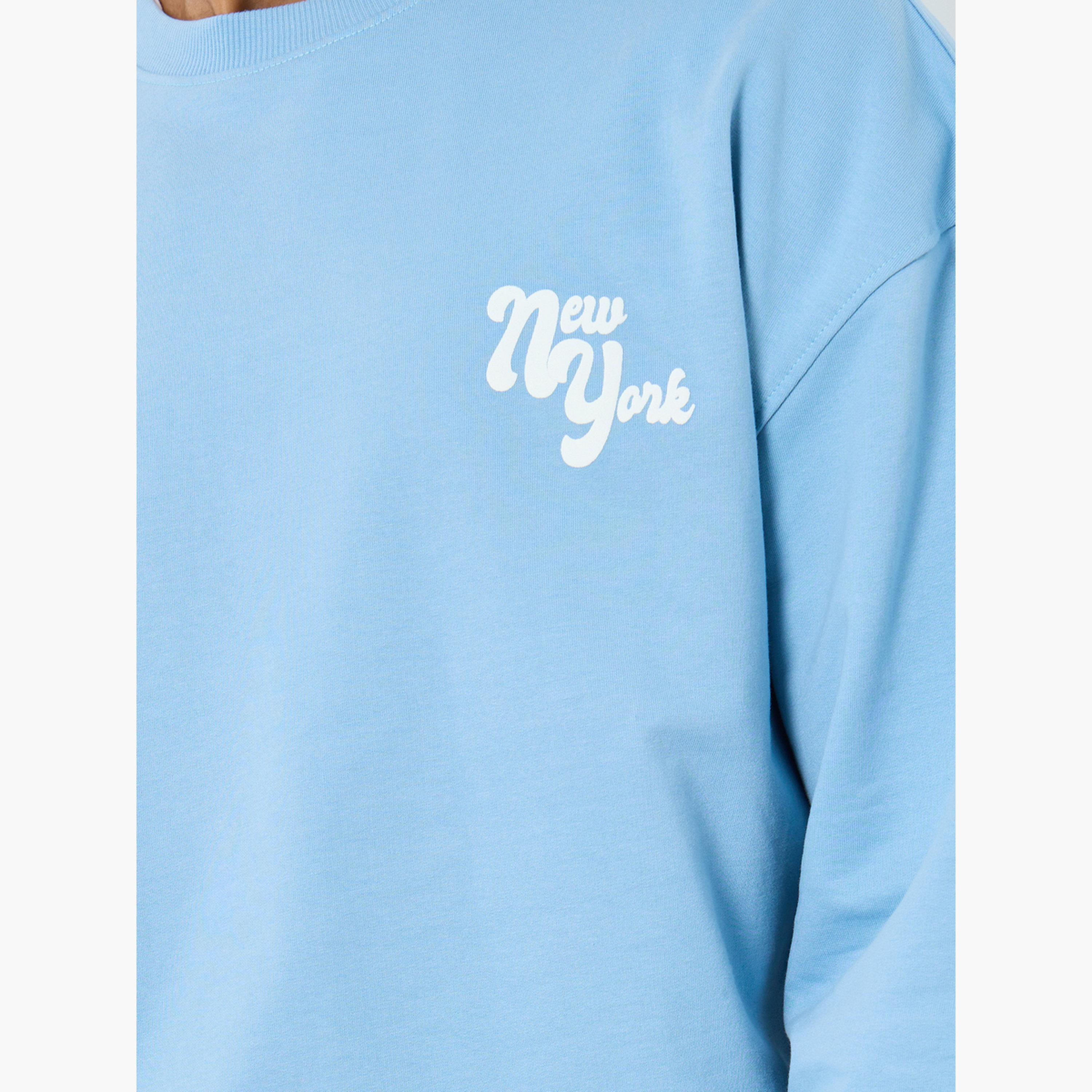 Styli Men Blue City of Dream Print Oversized T-Shirt-men-winterwear-hoodiesandsweatshirts-image-3