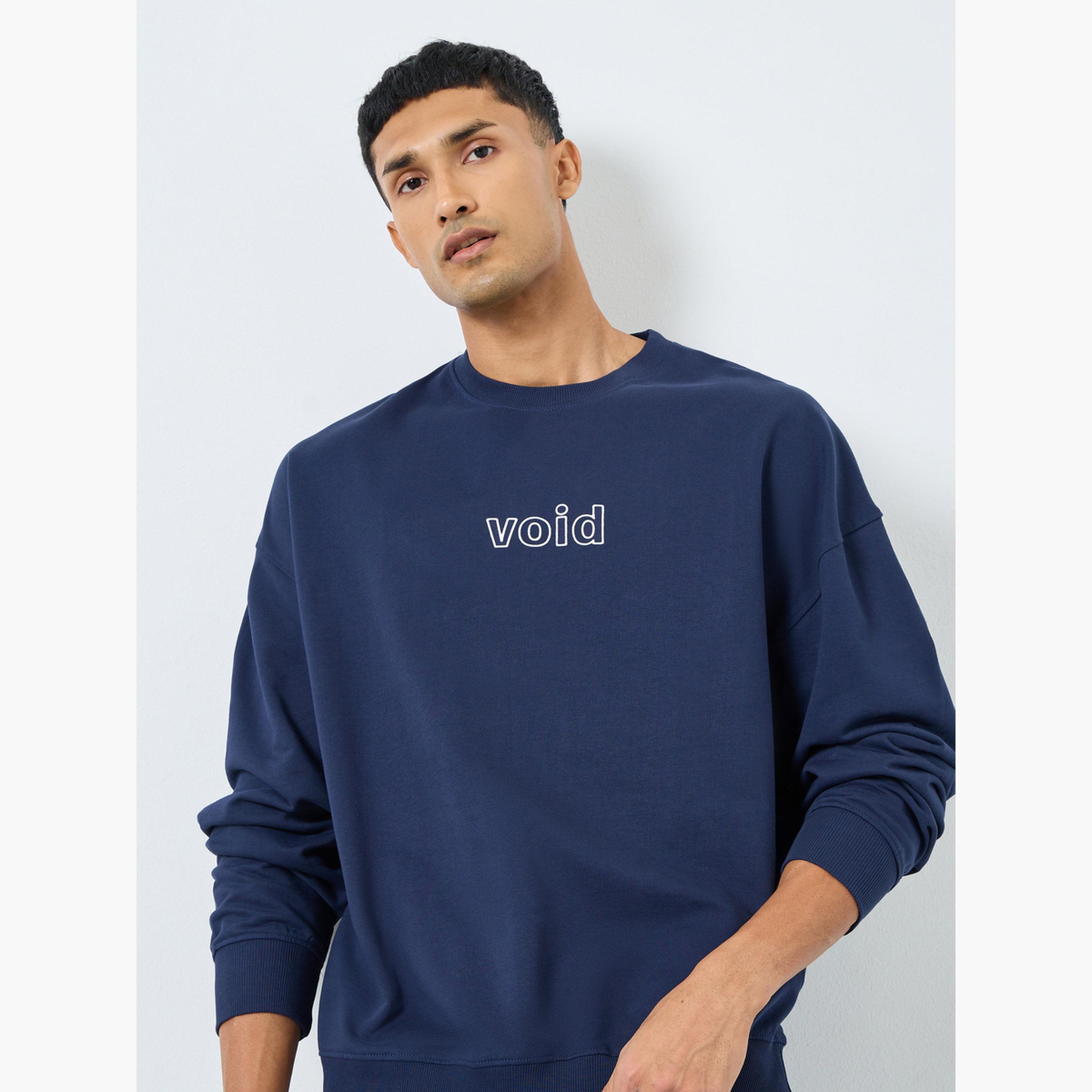 Styli Embroidered Slogan Round Neck Long Sleeves Men's Sweatshirt-men-winterwear-hoodiesandsweatshirts-image-3