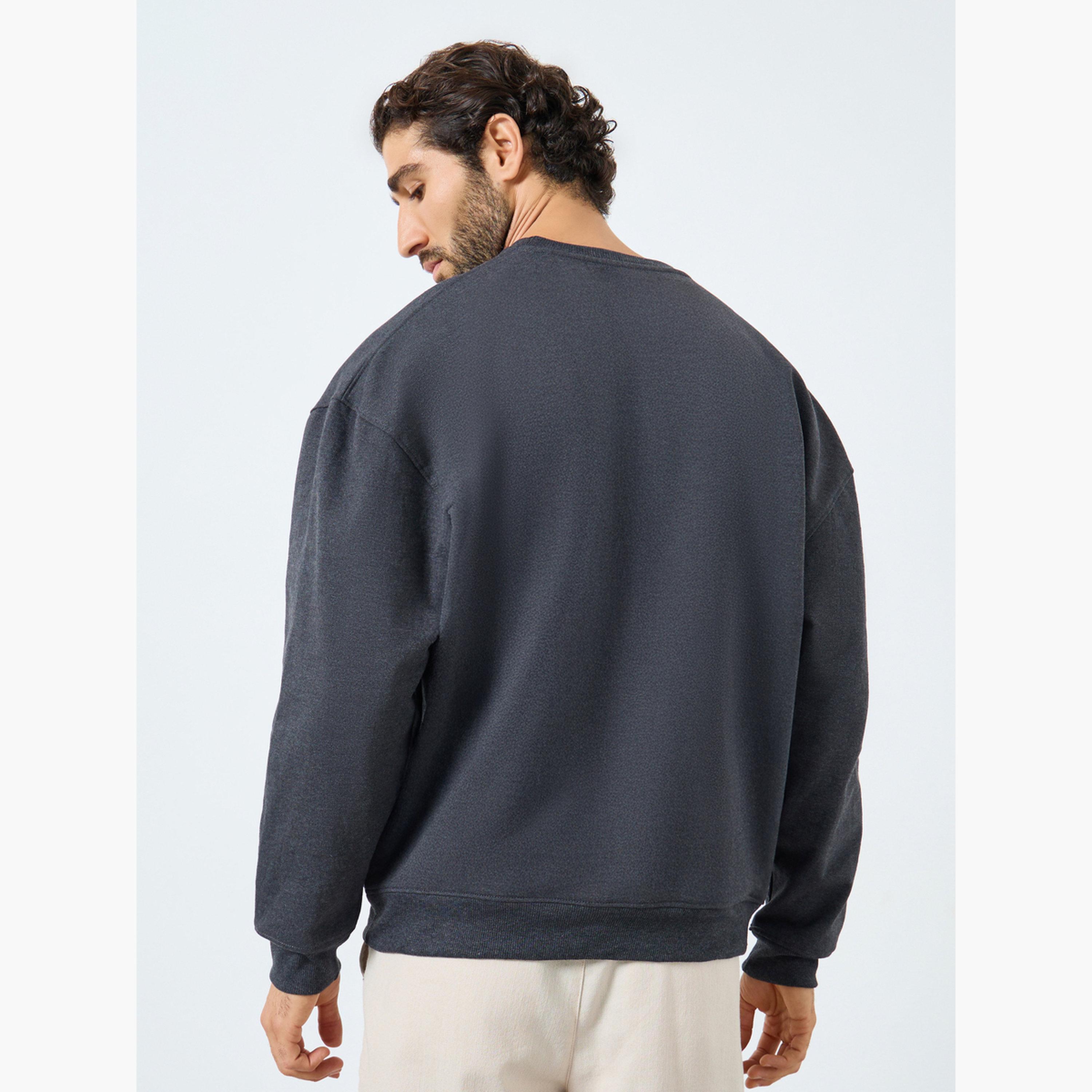 Styli Slogan Embroidered Round Neck Long Sleeves Men's Sweatshirt-men-winterwear-hoodiesandsweatshirts-image-3