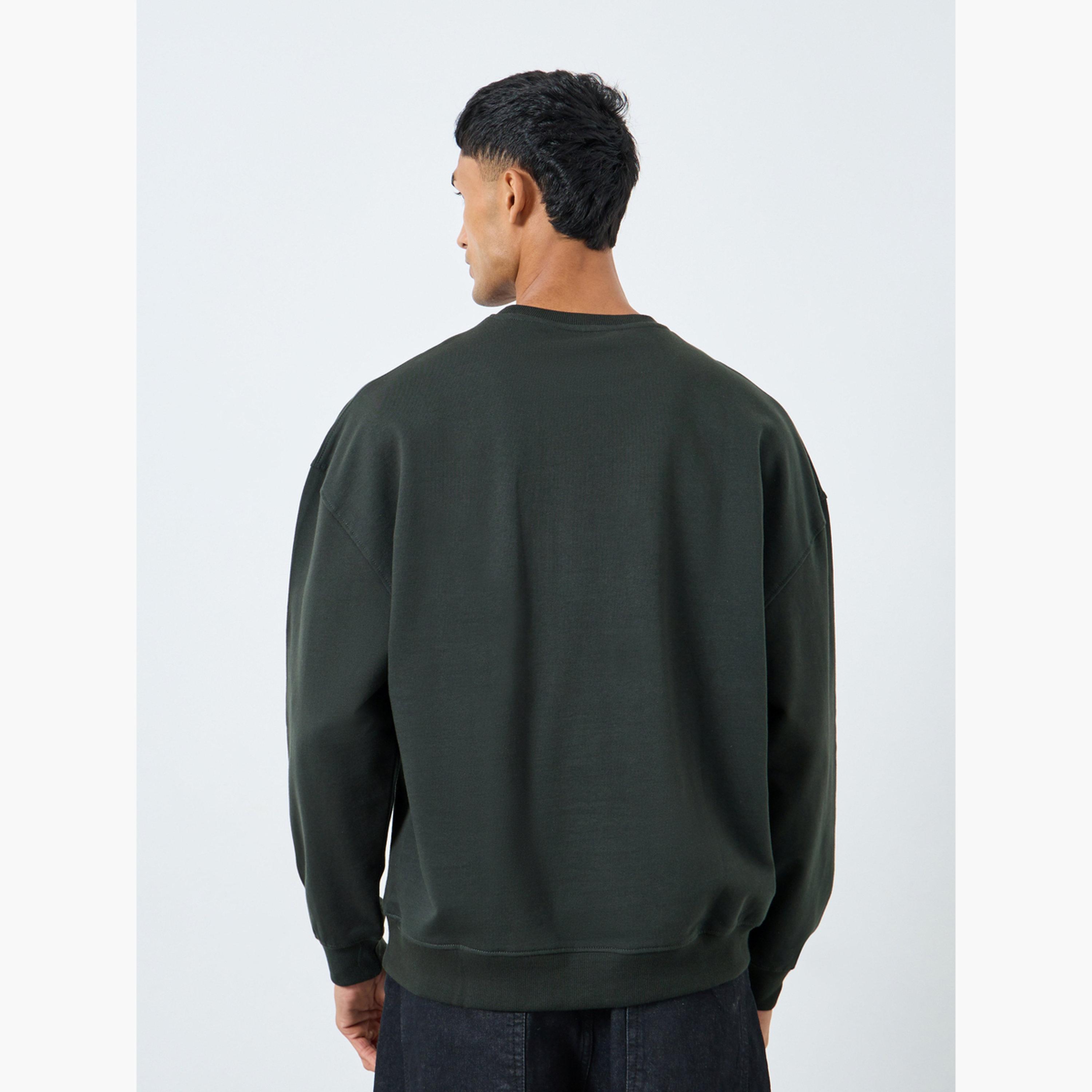 ستايلي - سويت شيرت مطرز لون أخضر الداكن-men-winterwear-hoodiesandsweatshirts-image-3