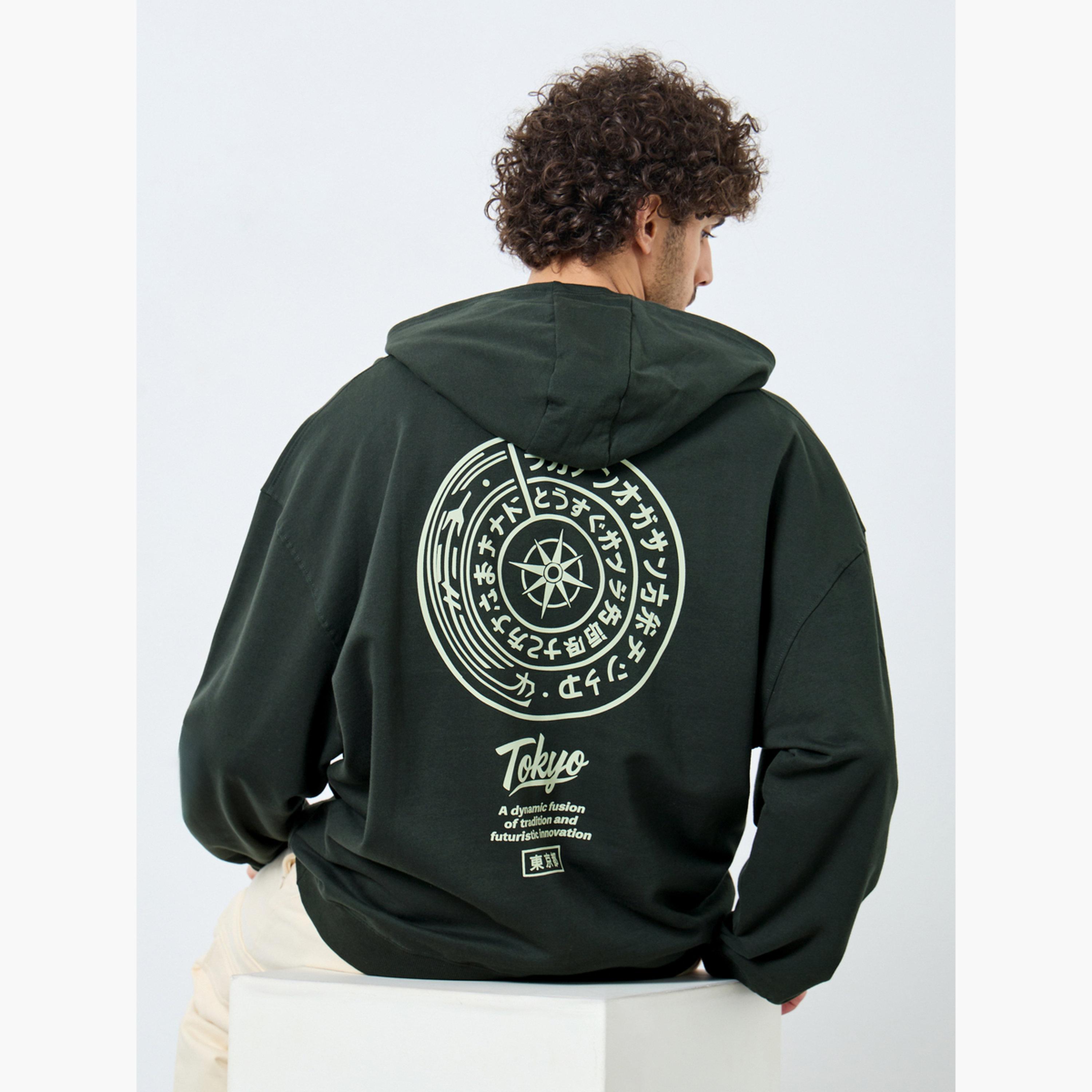 ستايلي - هودي مقاس كبير اوفر سايز  بطبعة جرافيكية من طوكيو-men-winterwear-hoodiesandsweatshirts-image-4