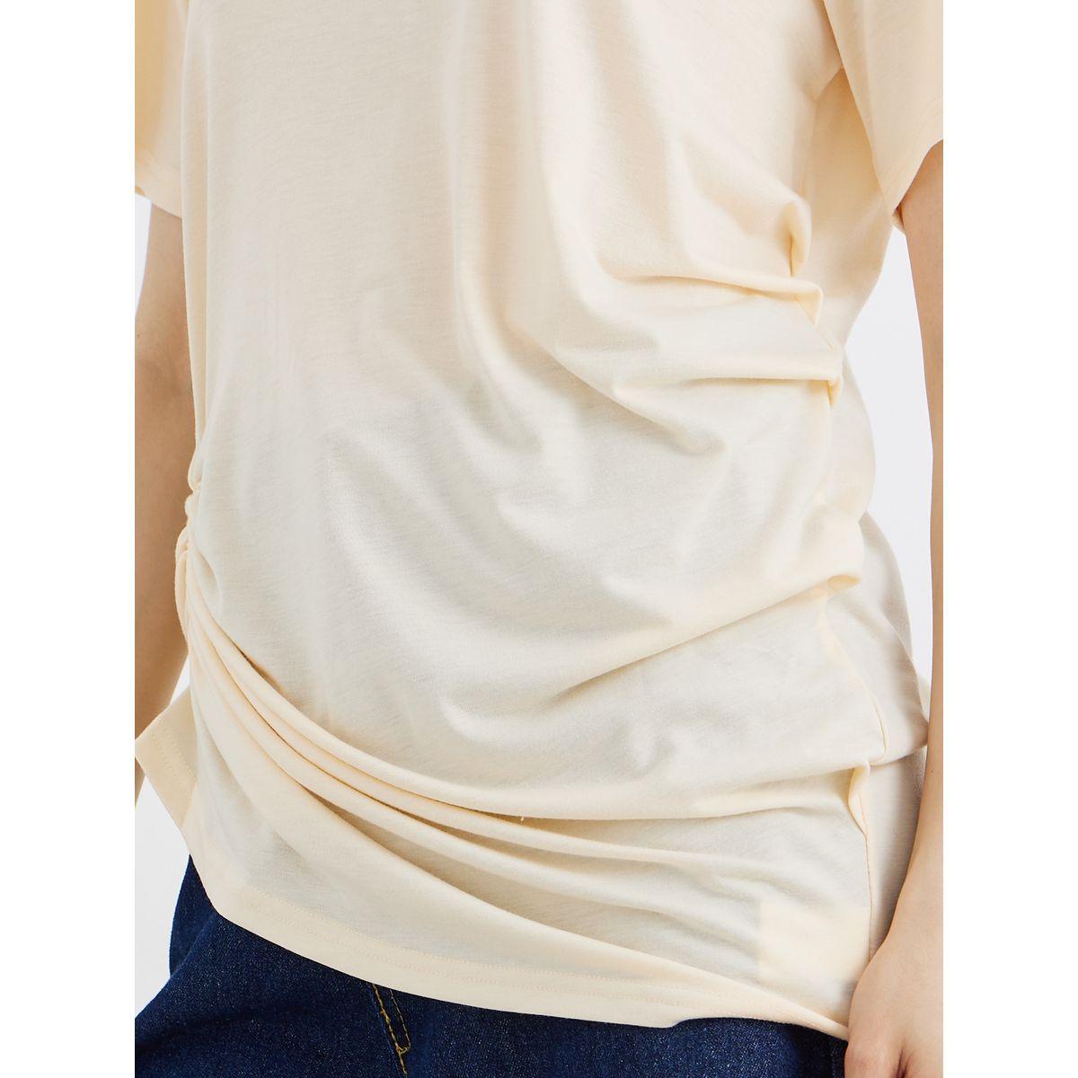 Styli Solid Gathered Hem Oversized T-Shirt-women-clothing-tshirts-image-3