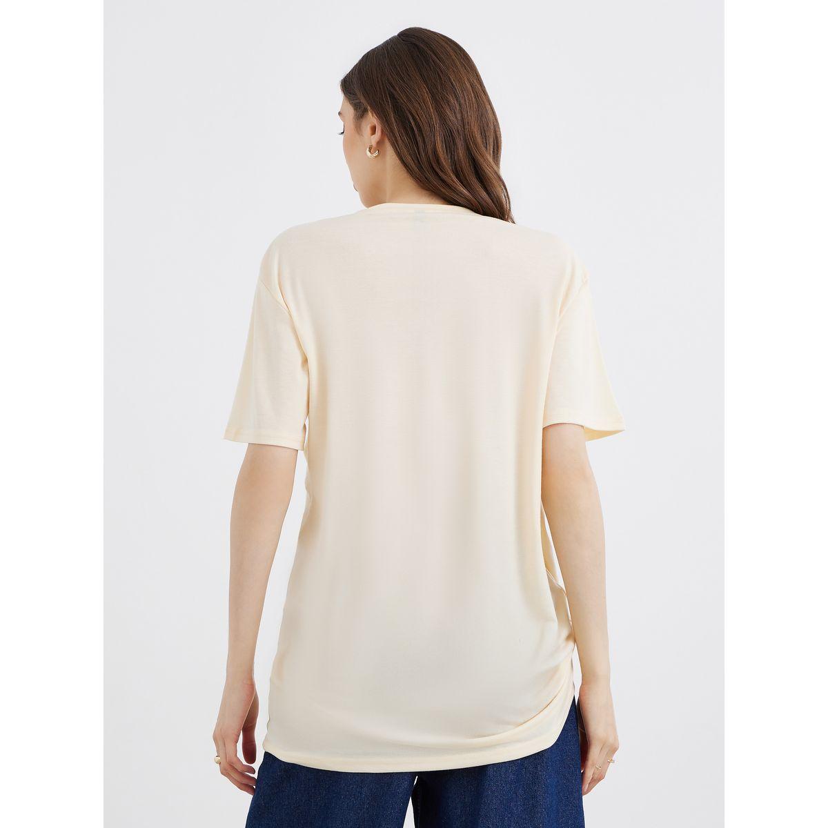Styli Solid Gathered Hem Oversized T-Shirt-women-clothing-tshirts-image-4