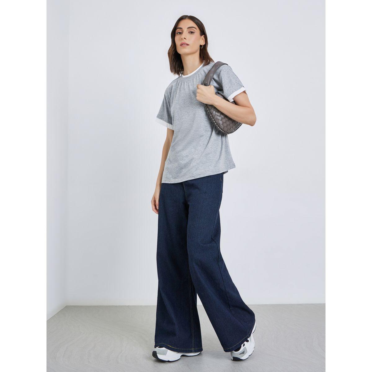 Styli Contrast Trim Short Sleeve Oversized T-Shirt-women-clothing-tshirts-image-2
