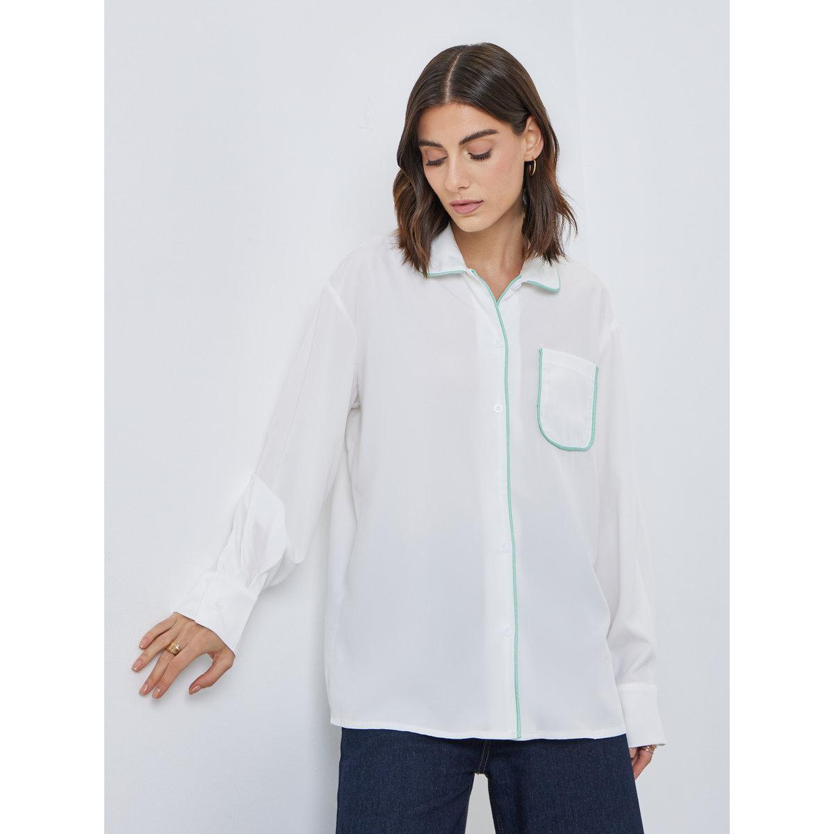 بلوزة سادة بأزرار مع تفاصيل جيب-women-clothing-shirtsandblouses-shirts-image-4