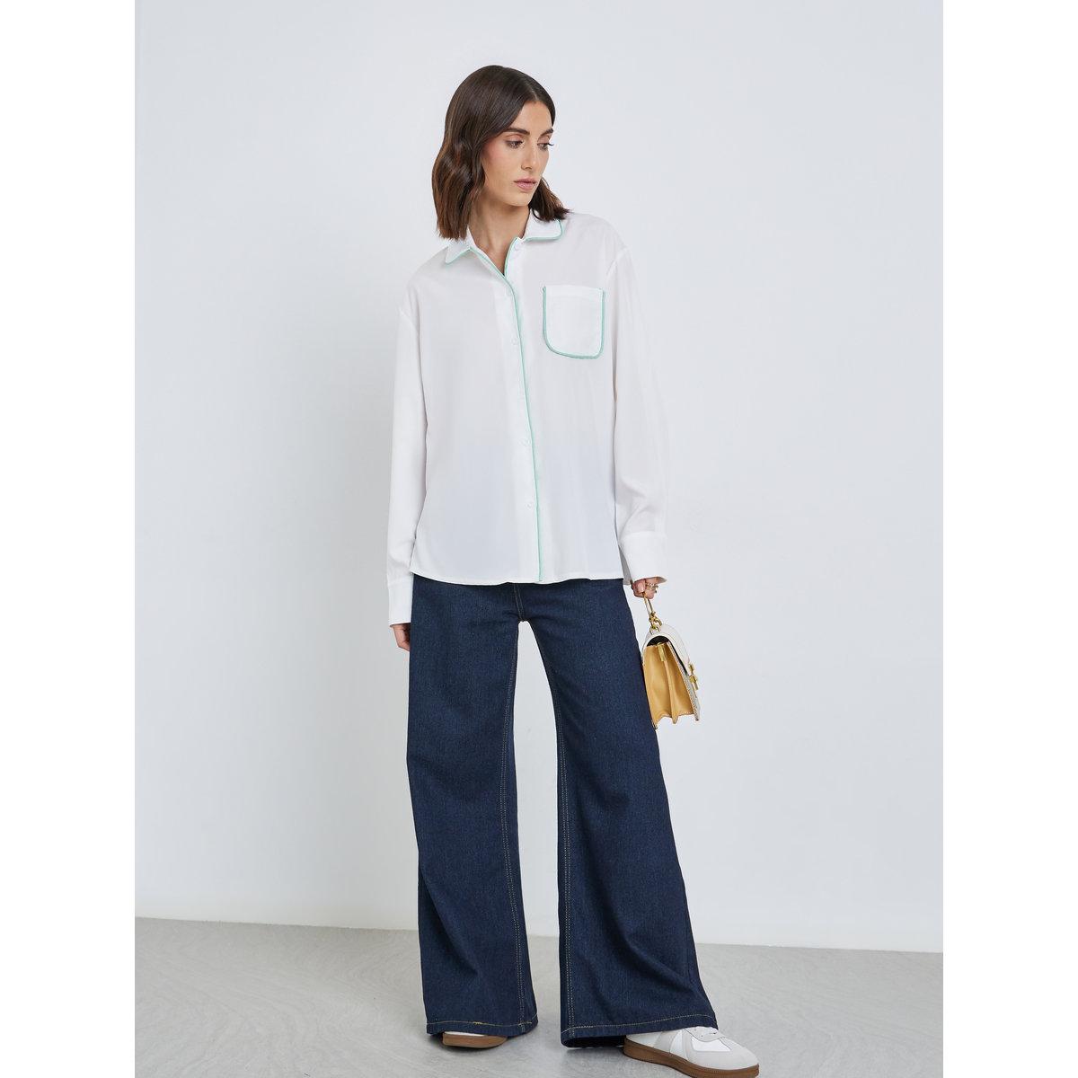 بلوزة سادة بأزرار مع تفاصيل جيب-women-clothing-shirtsandblouses-shirts-image-3