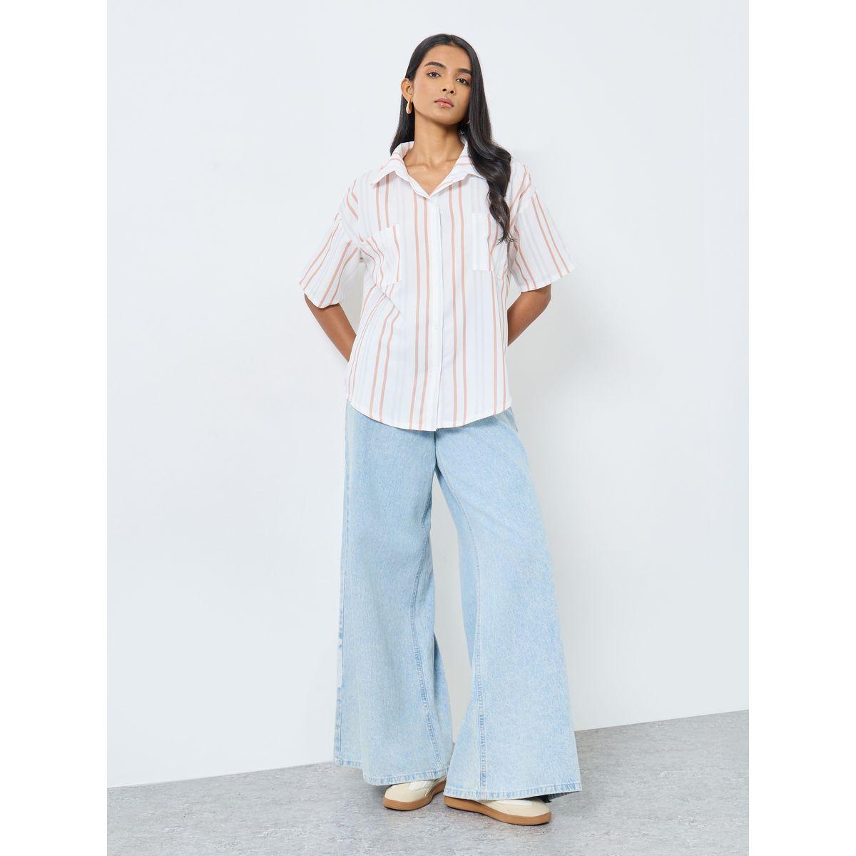بلوزة مخططة بياقة سبريد-women-clothing-shirtsandblouses-shirts-image-2